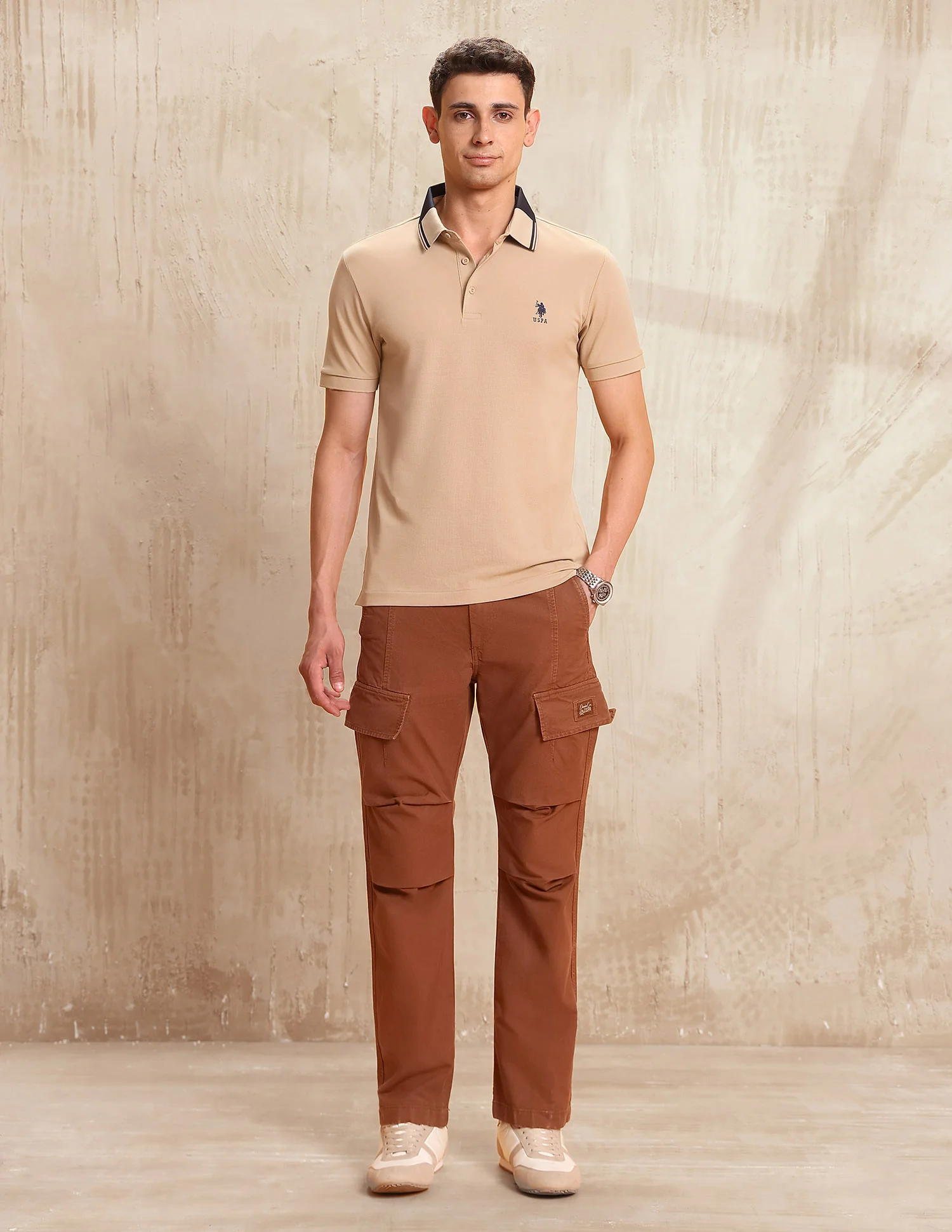 Solid Regular Fit Polo Shirt - Image 3