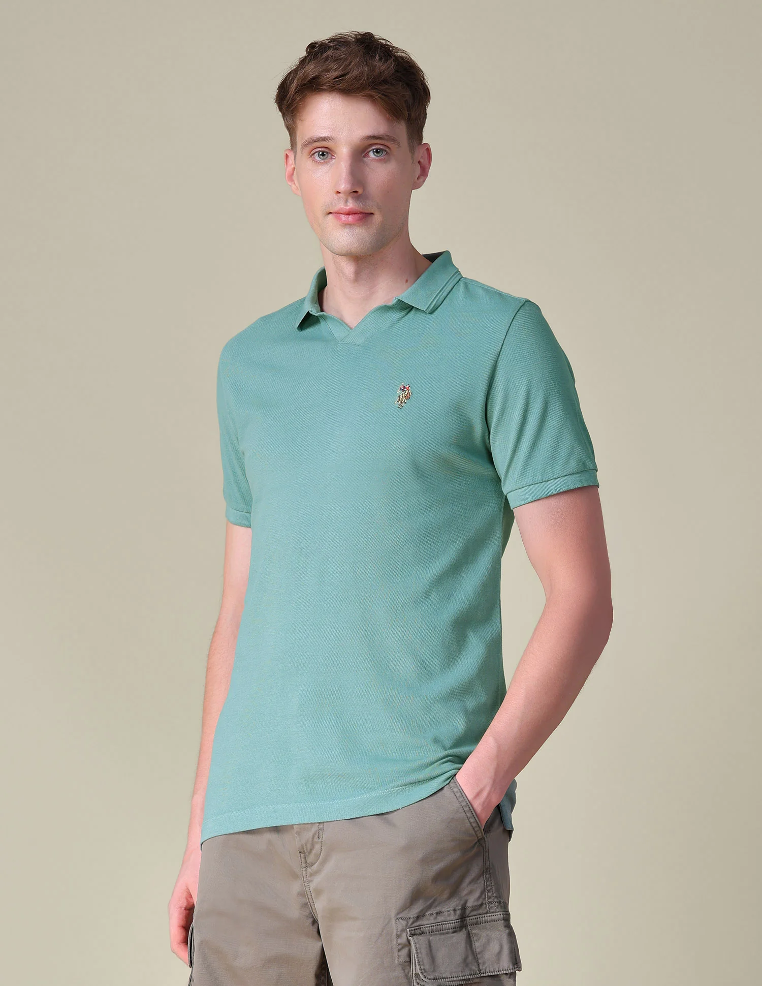 Solid Regular Fit Polo Shirt - Image 4