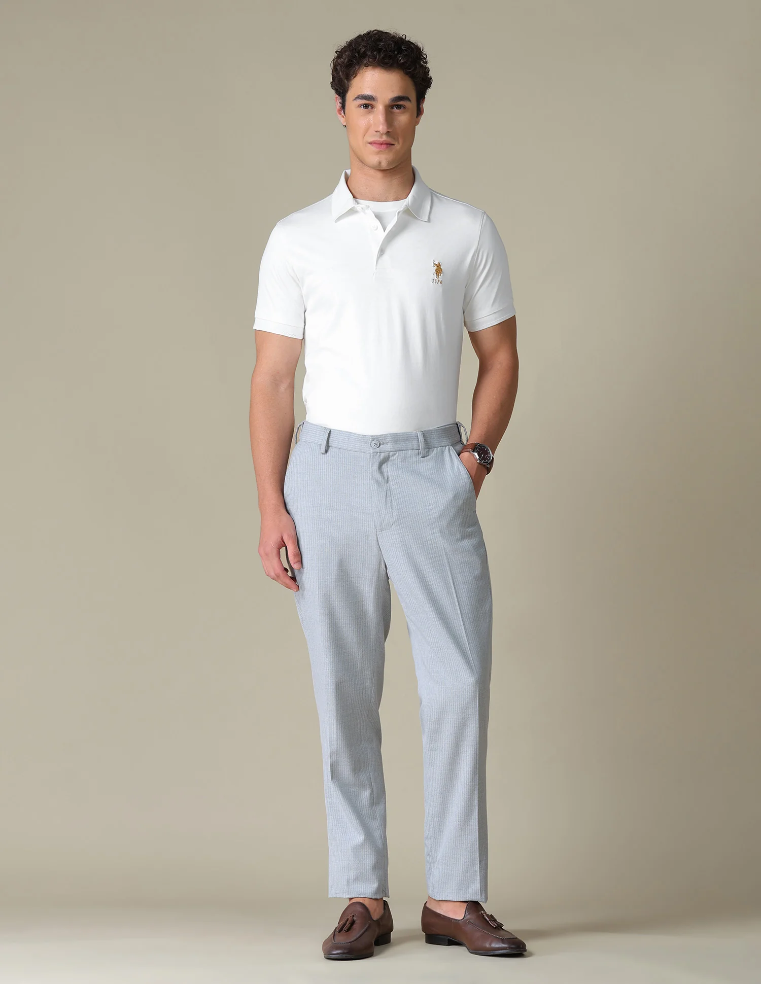 Solid Regular Fit Polo Shirt - Image 3