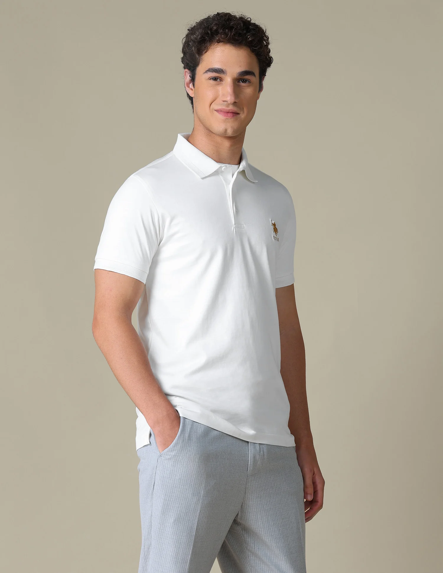 Solid Regular Fit Polo Shirt - Image 4