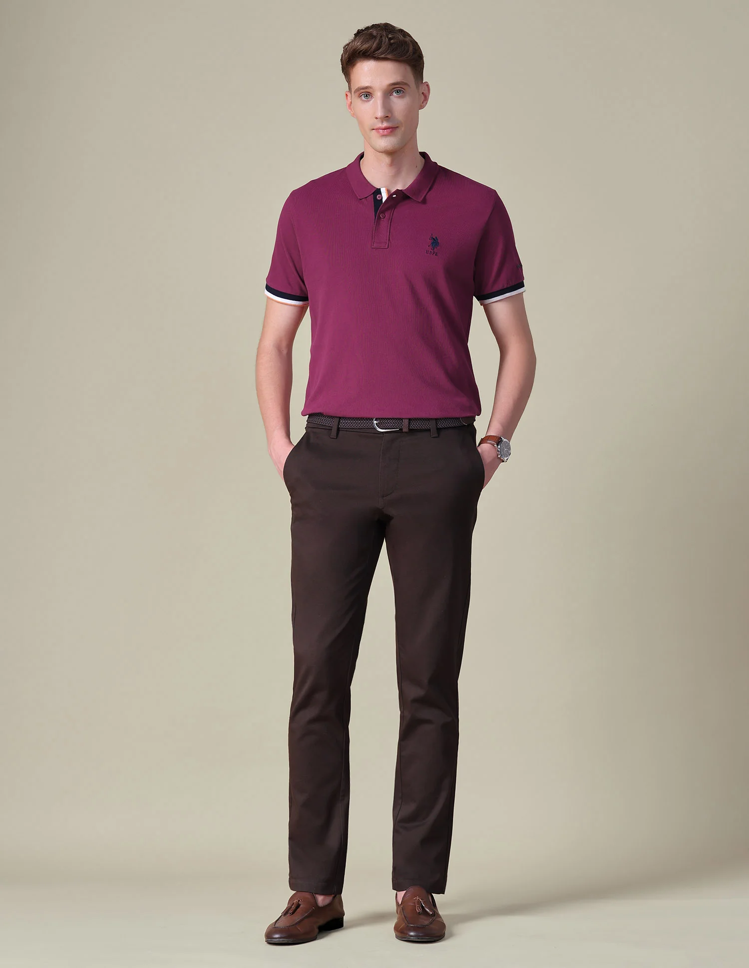 Solid Regular Fit Polo Shirt - Image 3