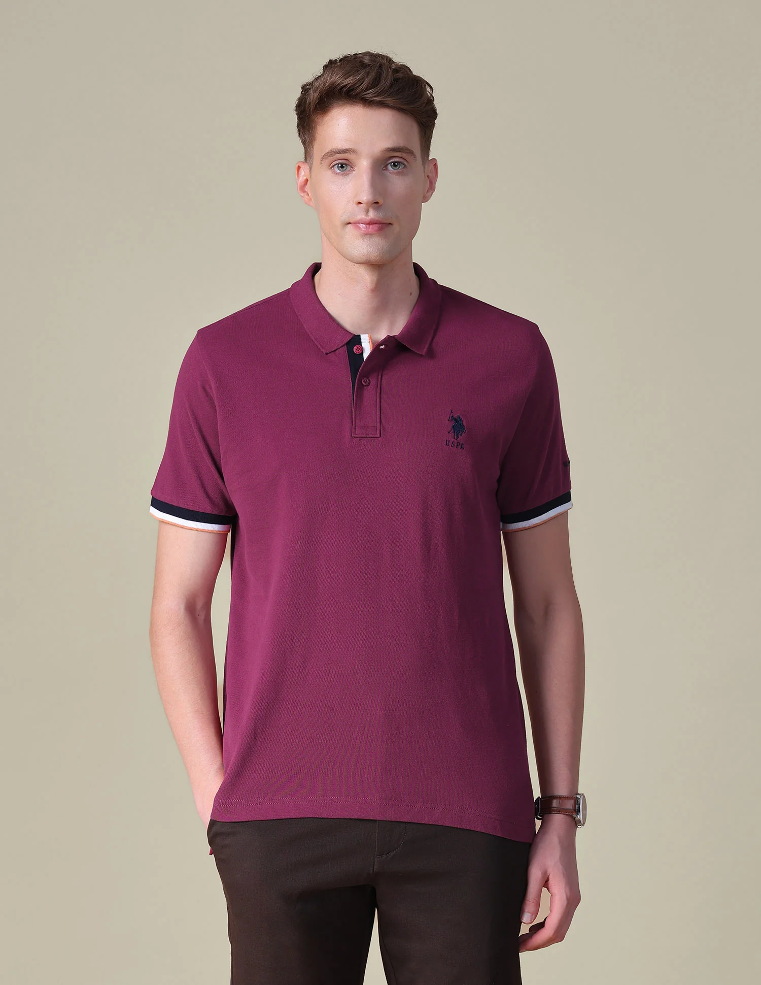 Solid Regular Fit Polo Shirt - Image 6