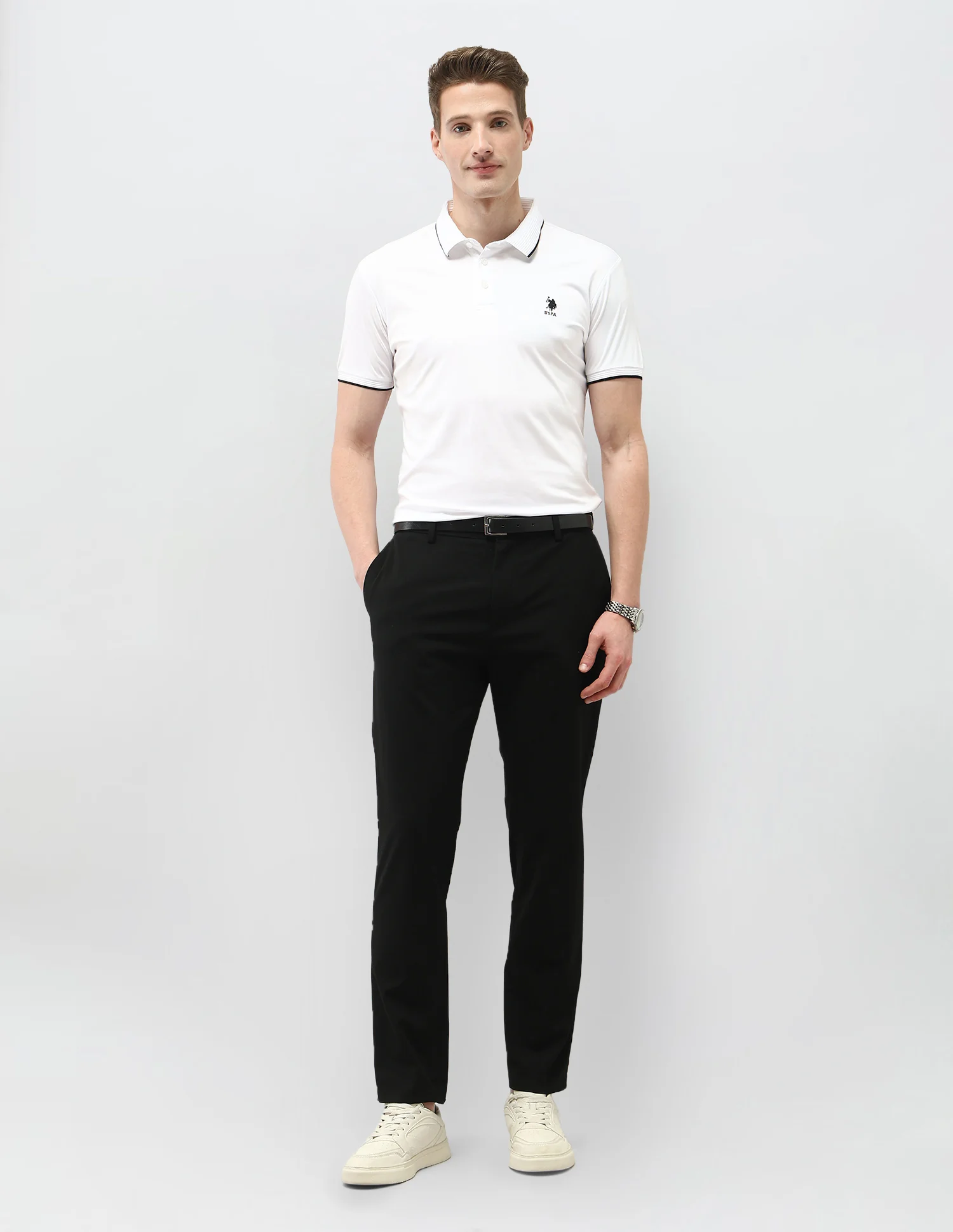 Solid Regular Fit Polo Shirt - Image 3