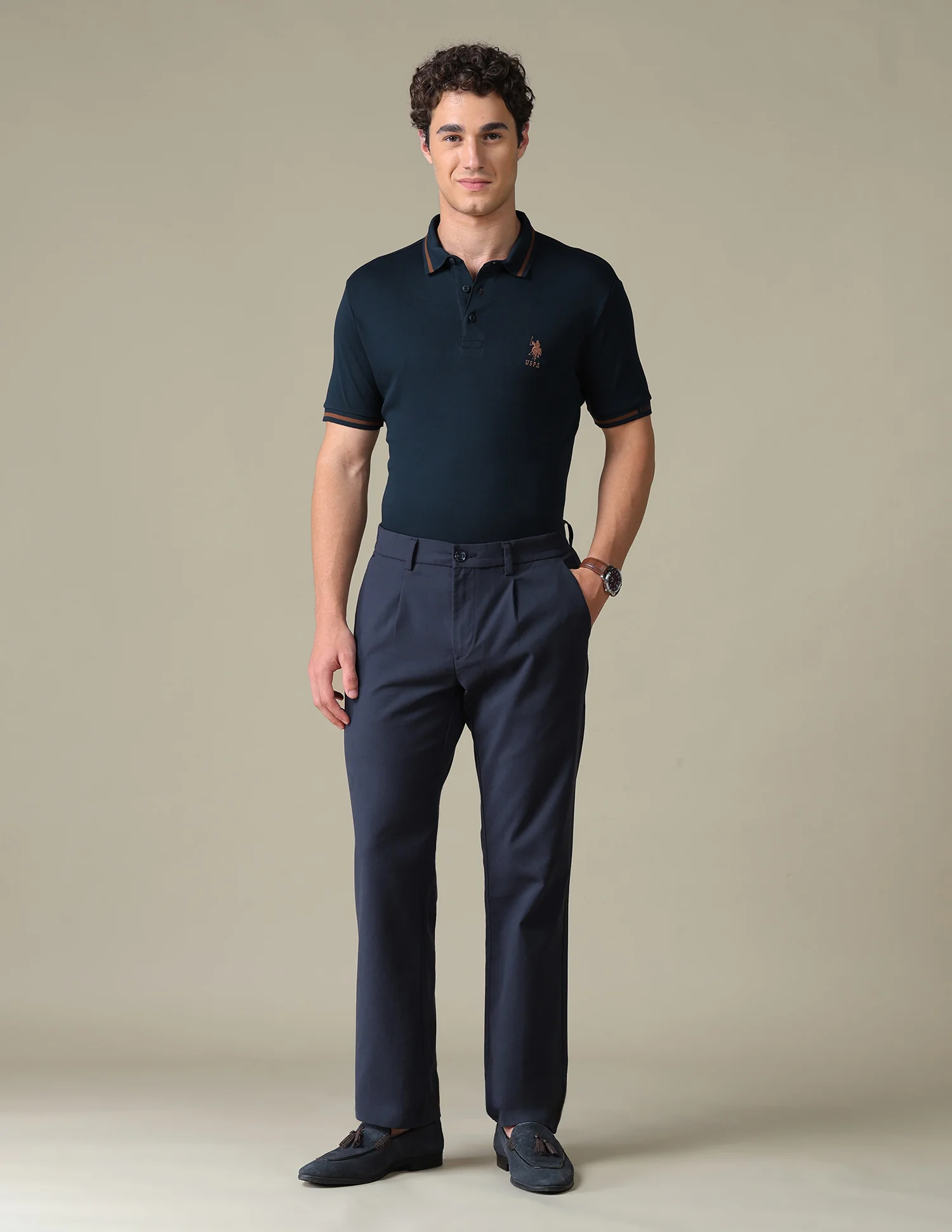 Solid Regular Fit Polo Shirt - Image 3
