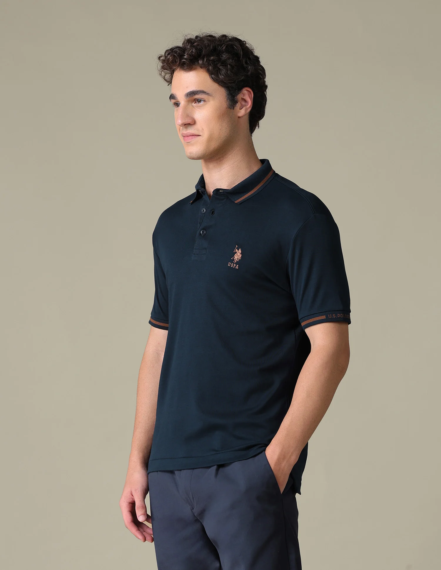 Solid Regular Fit Polo Shirt - Image 4