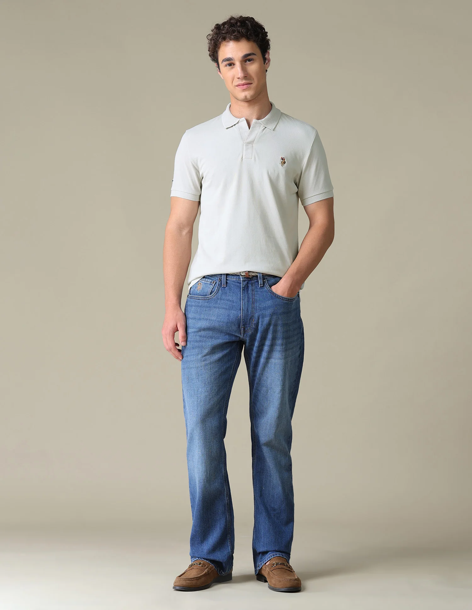 Solid Regular Fit Polo Shirt - Image 3