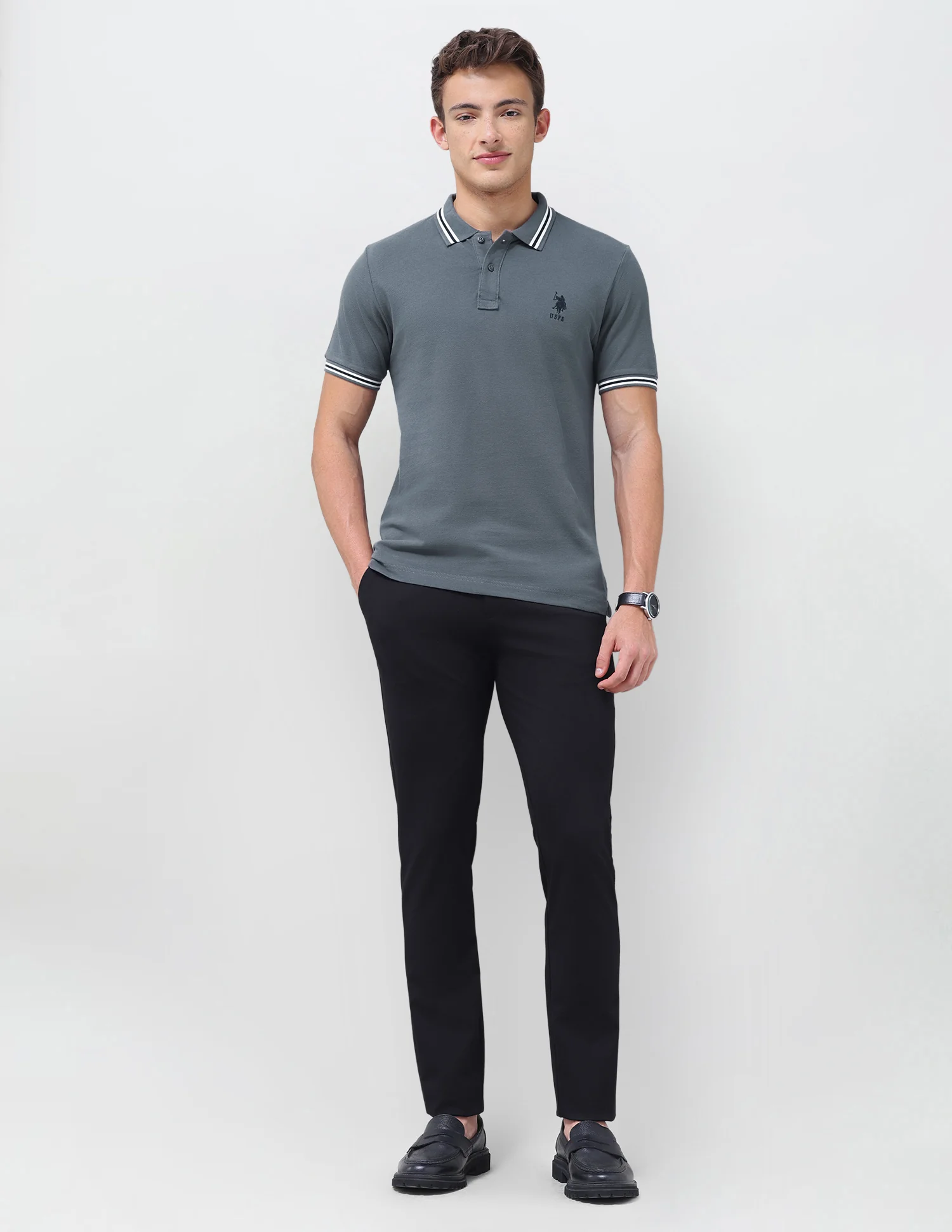 Solid Regular Fit Polo Shirt - Image 3