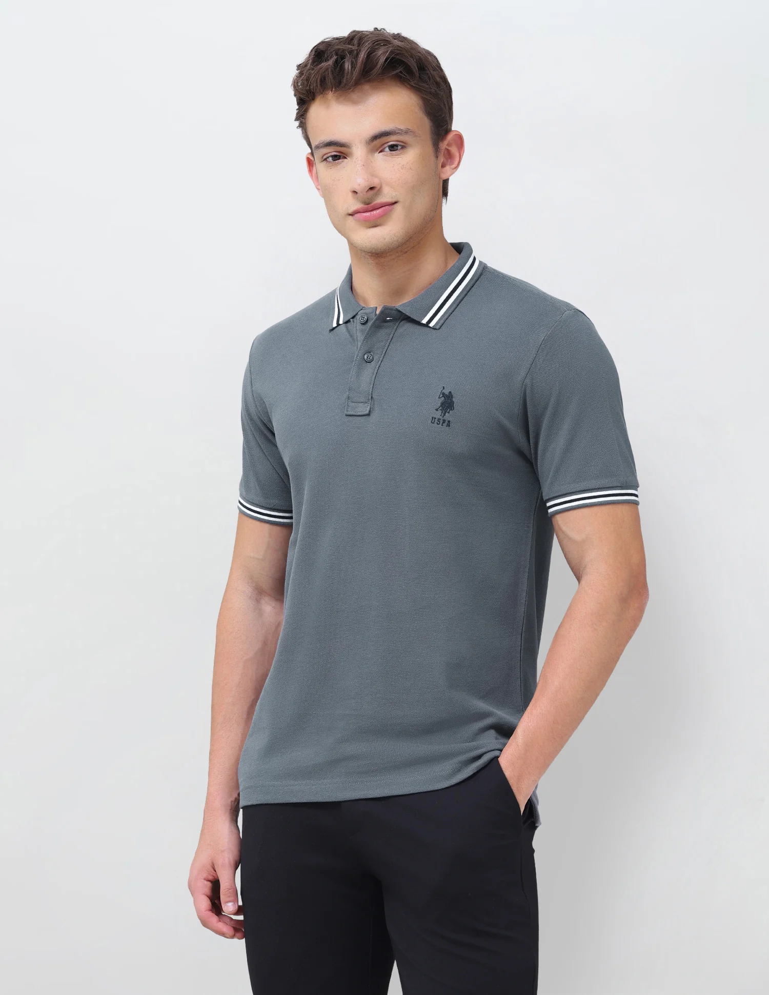 Solid Regular Fit Polo Shirt - Image 4