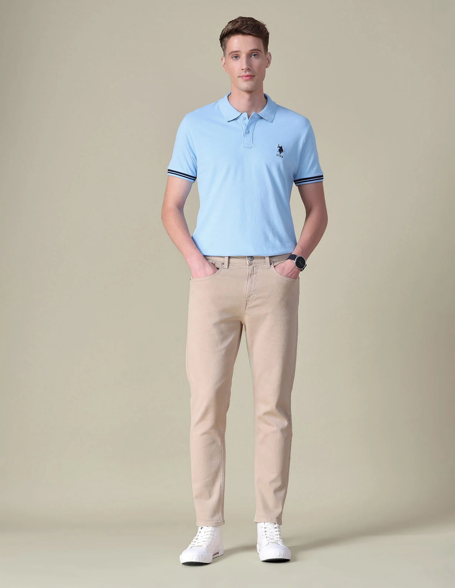 Solid Regular Fit Polo Shirt - Image 3
