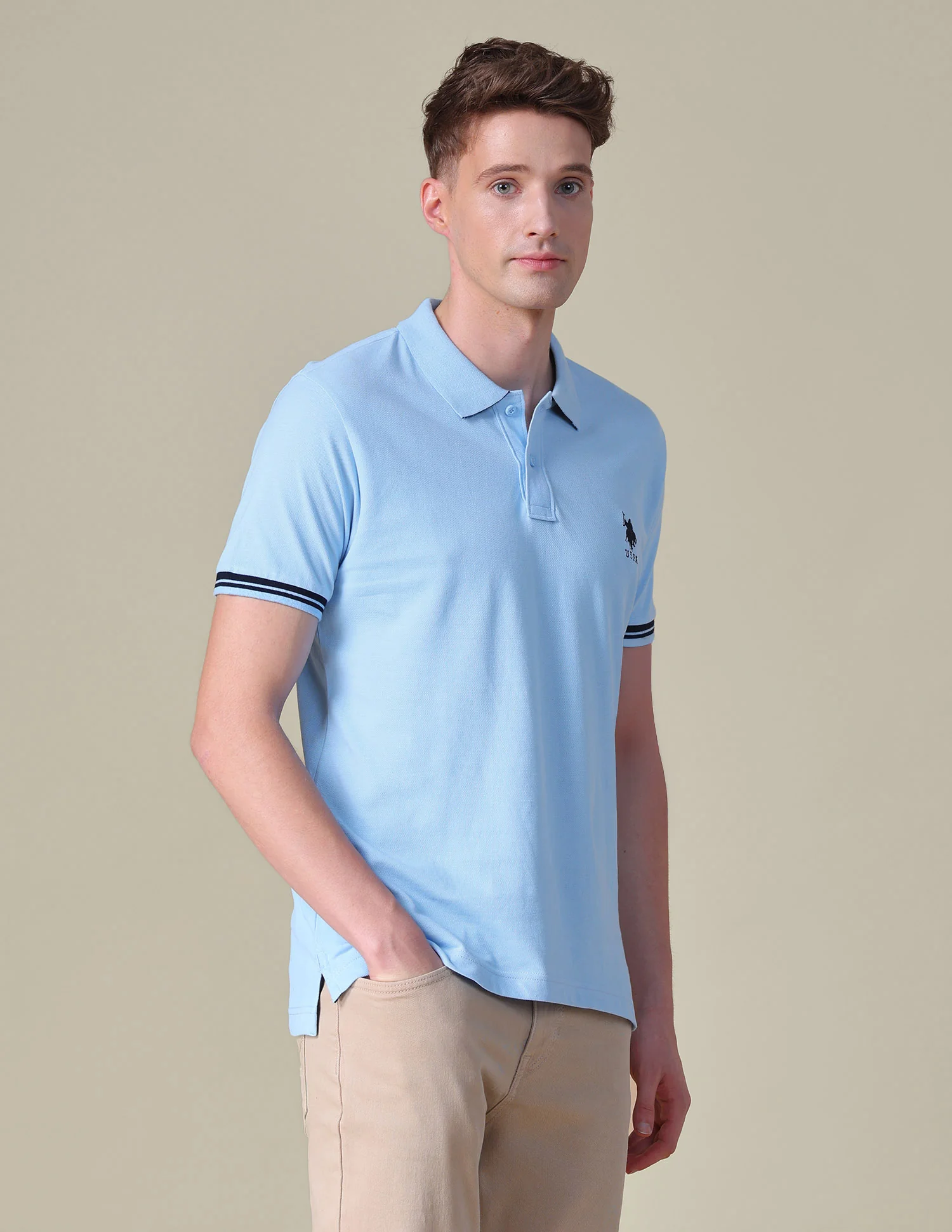 Solid Regular Fit Polo Shirt - Image 4