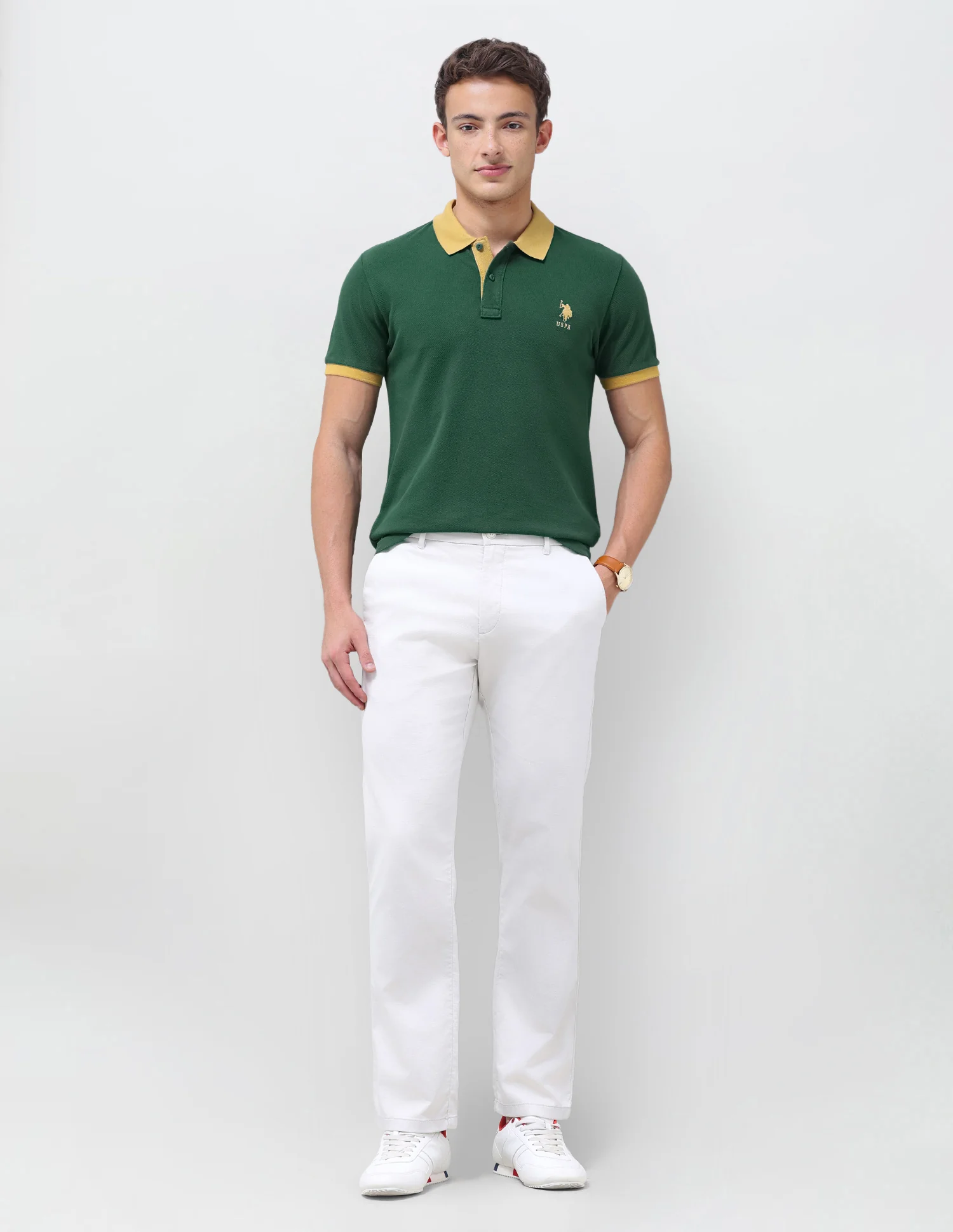 Solid Regular Fit Polo Shirt - Image 3