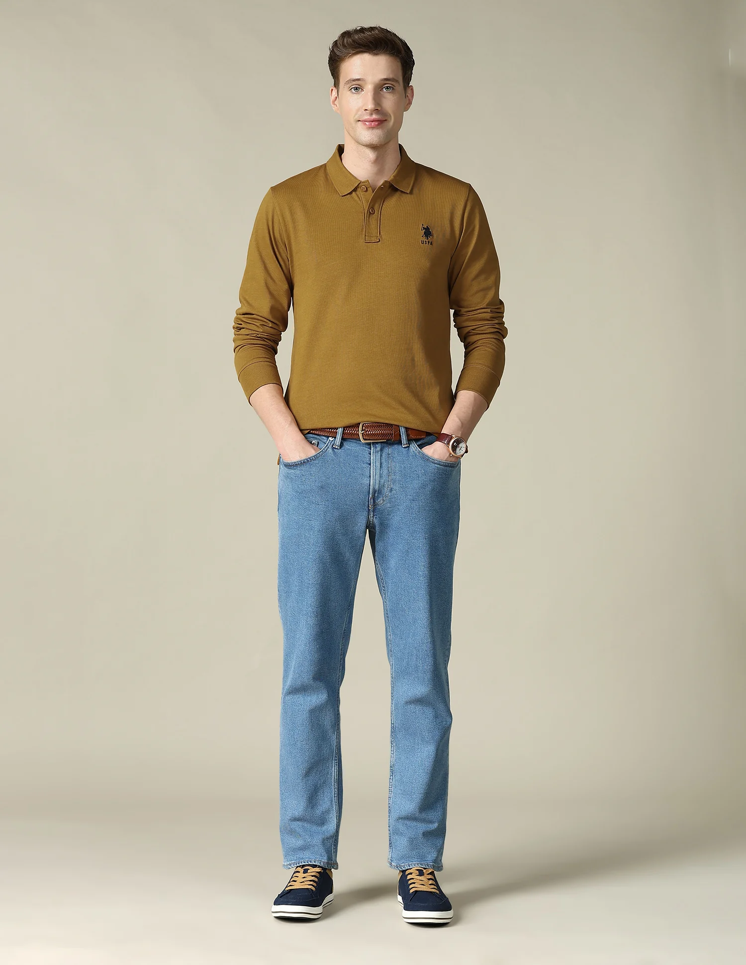 Solid Regular Fit Polo Shirt - Image 3