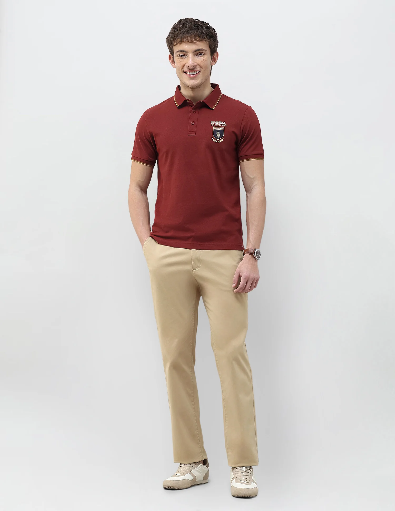 Solid Regular Fit Polo Shirt - Image 3