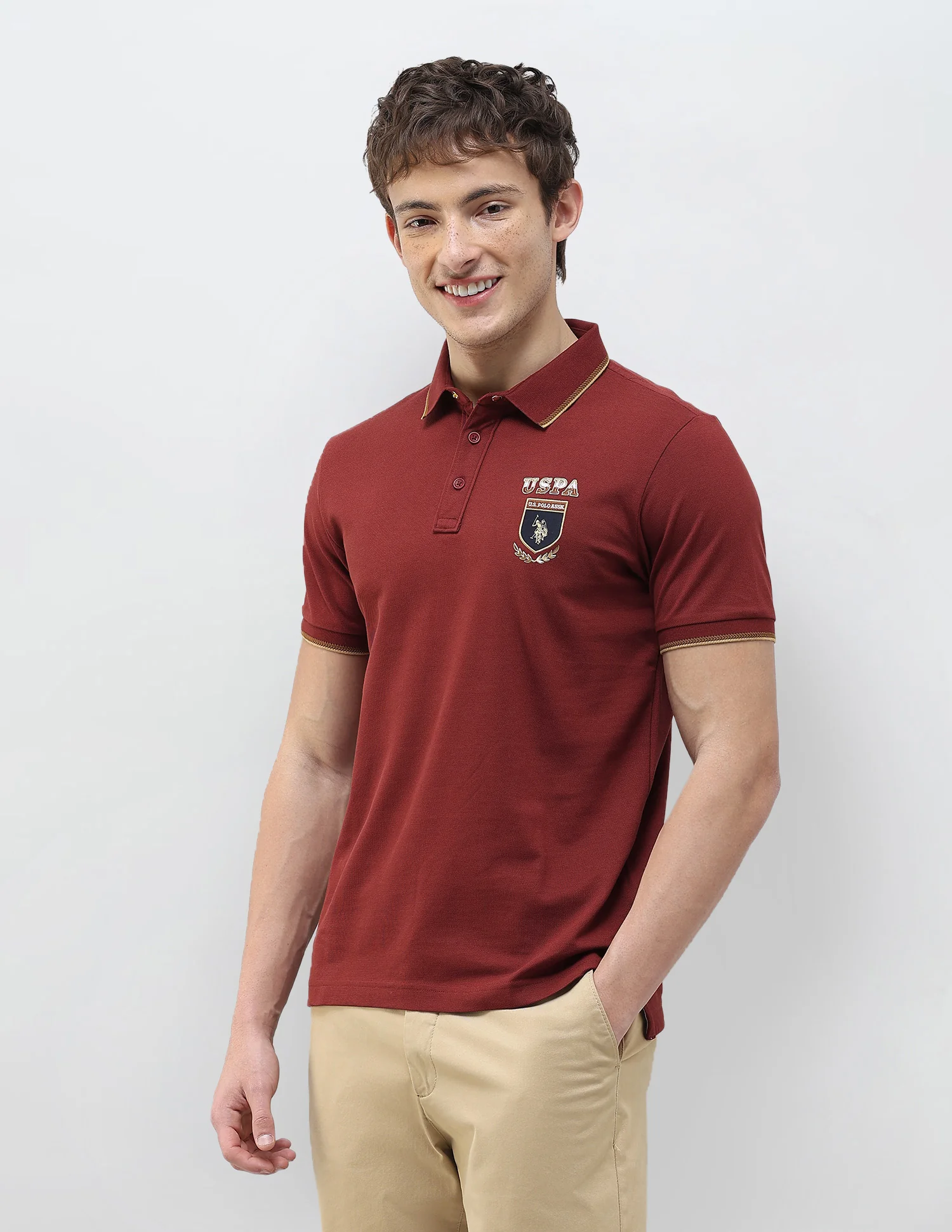 Solid Regular Fit Polo Shirt - Image 4