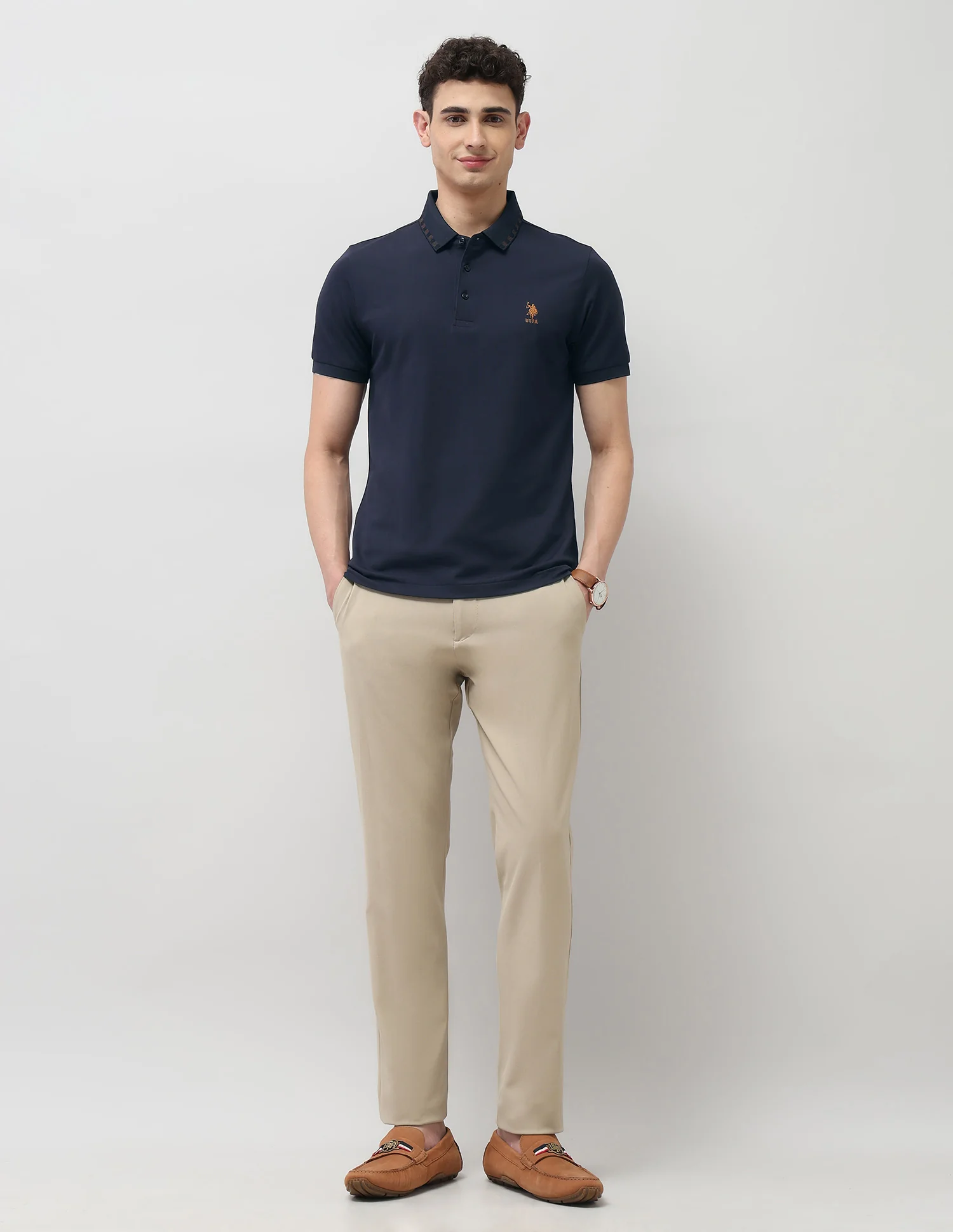 Solid Regular Fit Polo Shirt - Image 3