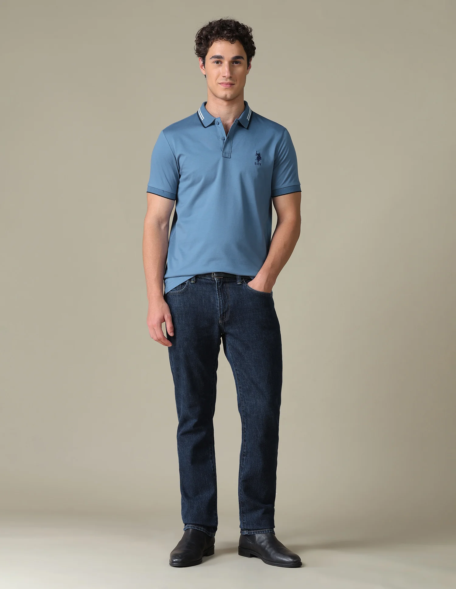 Solid Regular Fit Polo Shirt - Image 3