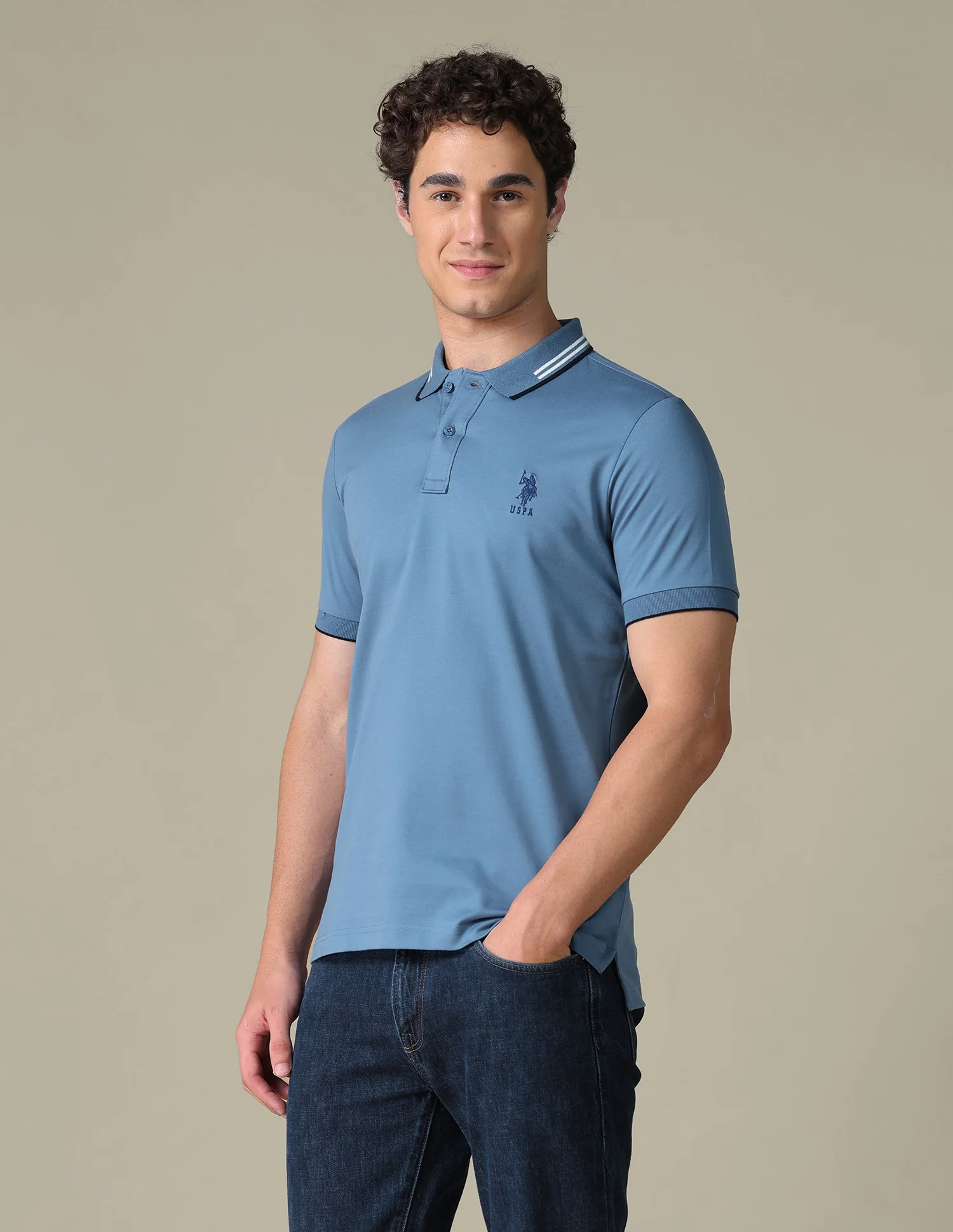 Solid Regular Fit Polo Shirt - Image 4