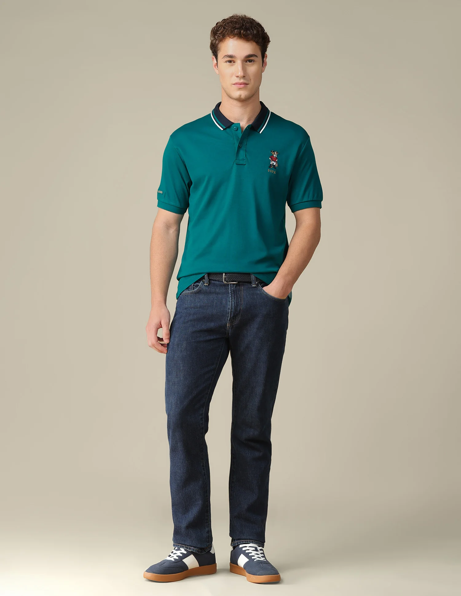 Solid Regular Fit Polo Shirt - Image 3