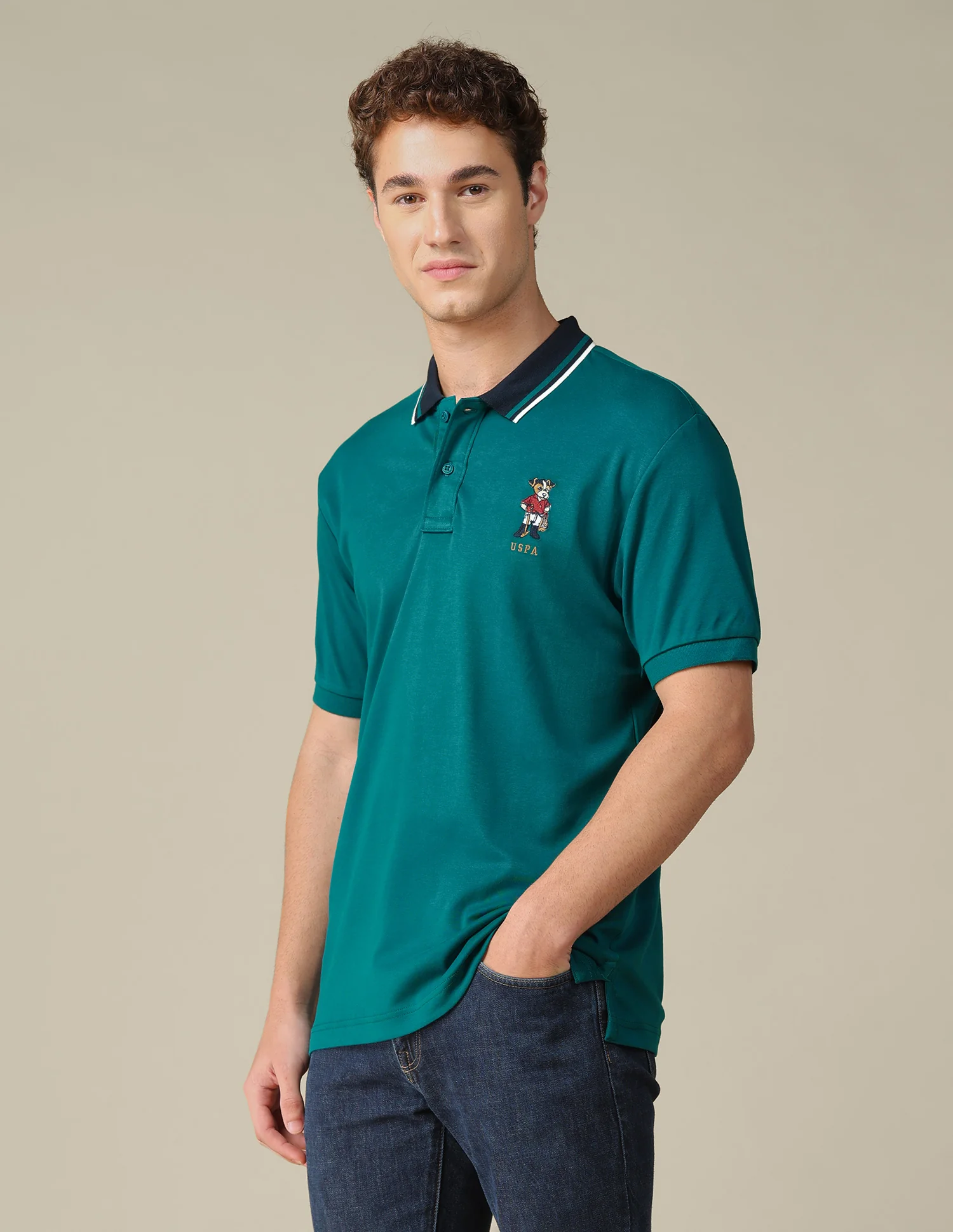 Solid Regular Fit Polo Shirt - Image 4