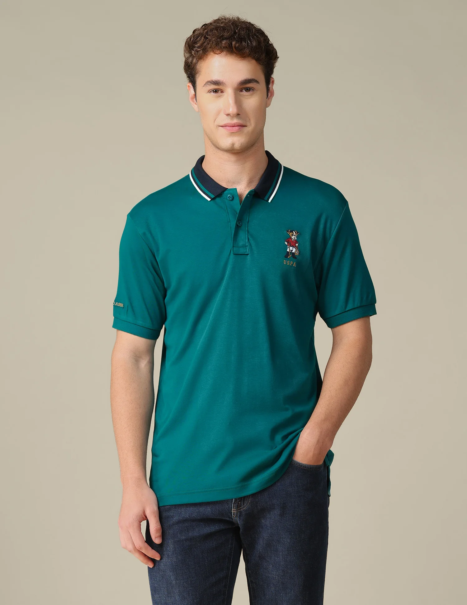 Solid Regular Fit Polo Shirt - Image 6