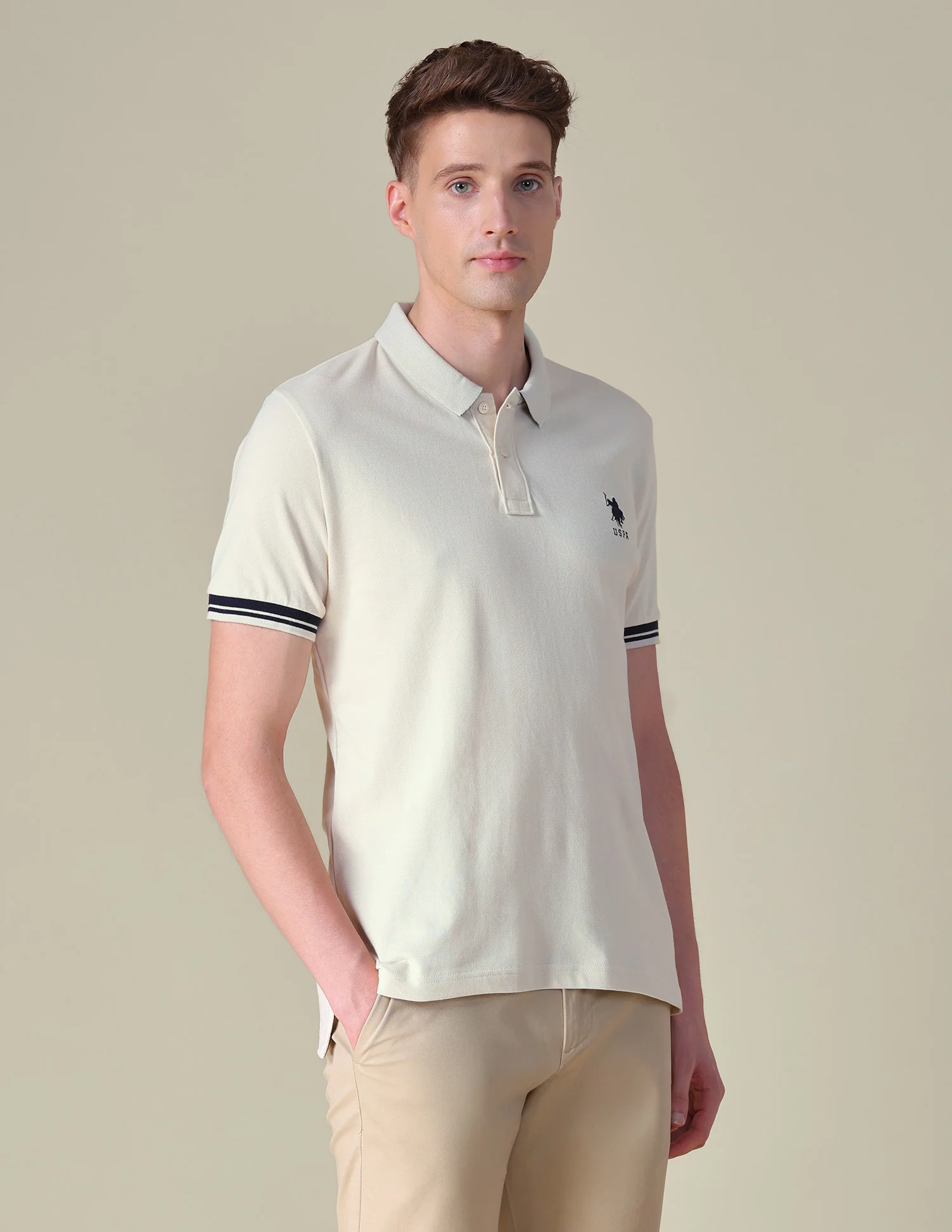 Solid Regular Fit Polo Shirt - Image 4