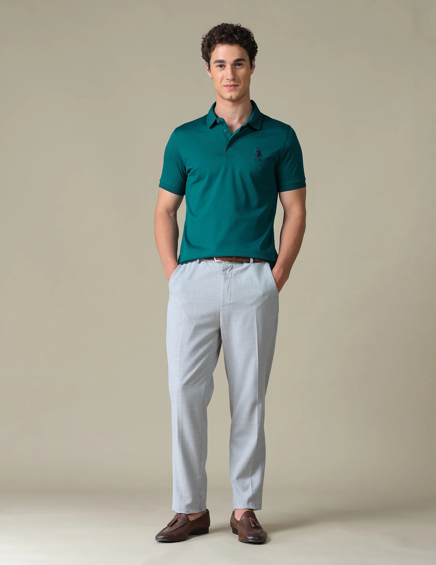 Solid Regular Fit Polo Shirt - Image 3