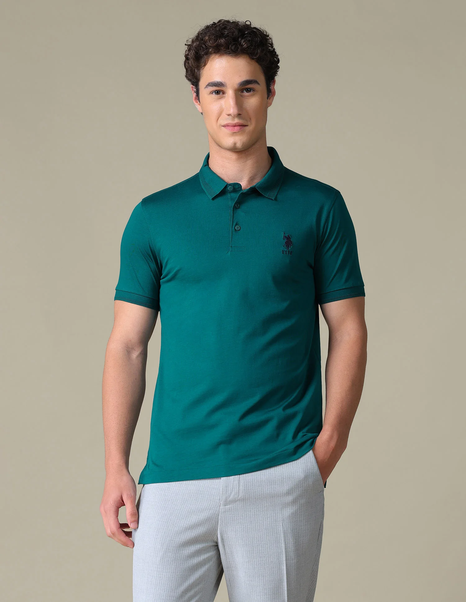Solid Regular Fit Polo Shirt - Image 6