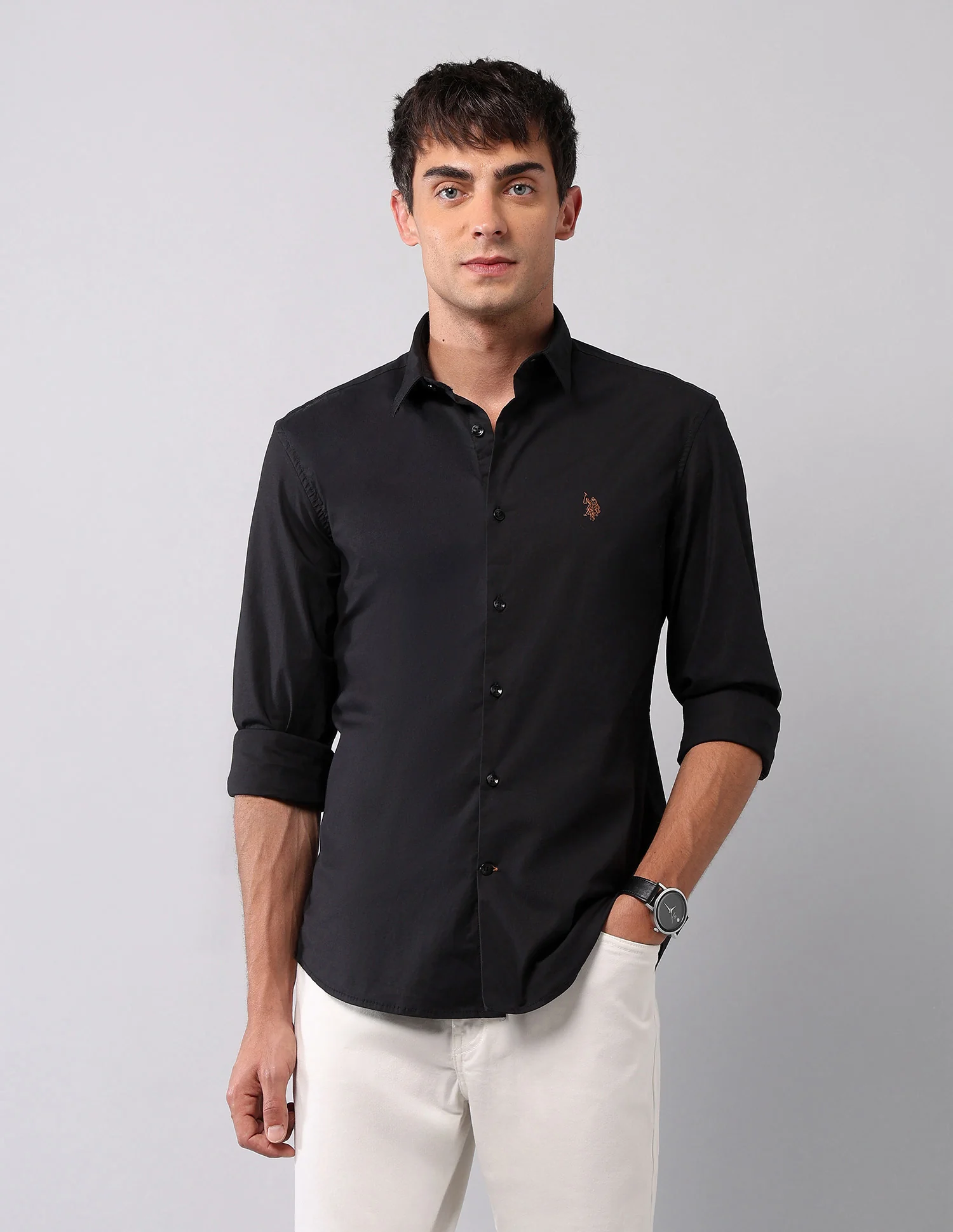 Solid Regular Fit Poplin Shirt