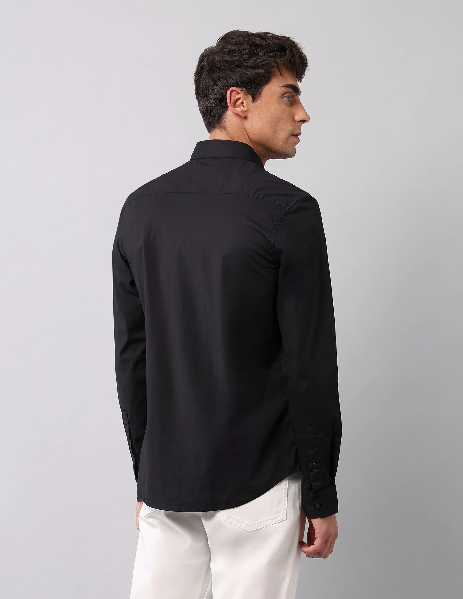Solid Regular Fit Poplin Shirt - Image 5