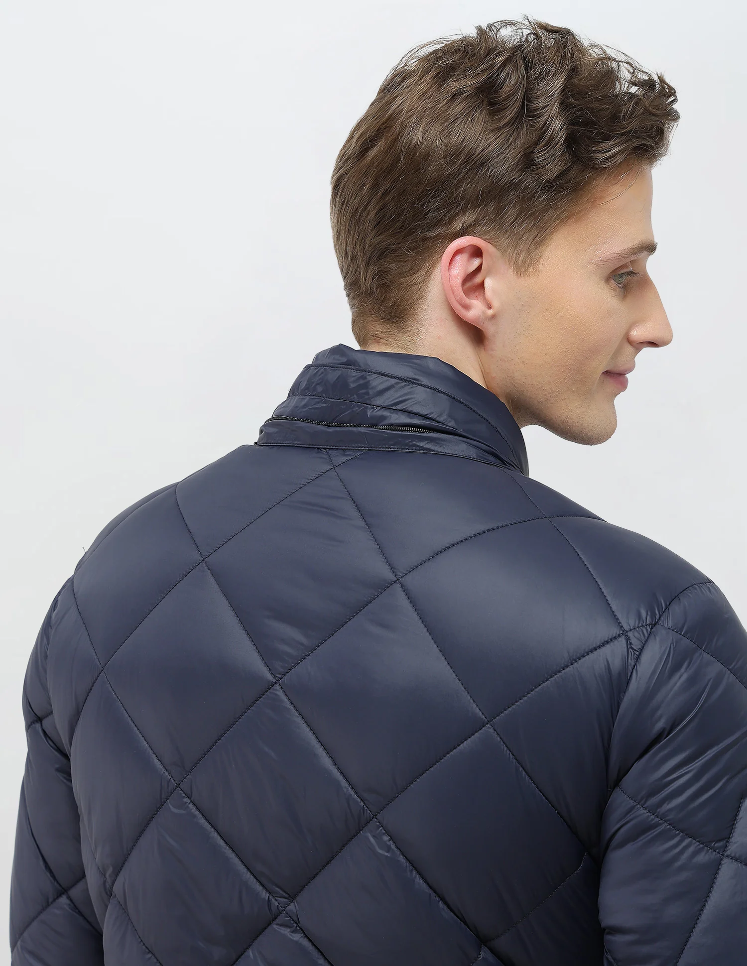 Solid Regular Fit Puffer Jacket - Image 8