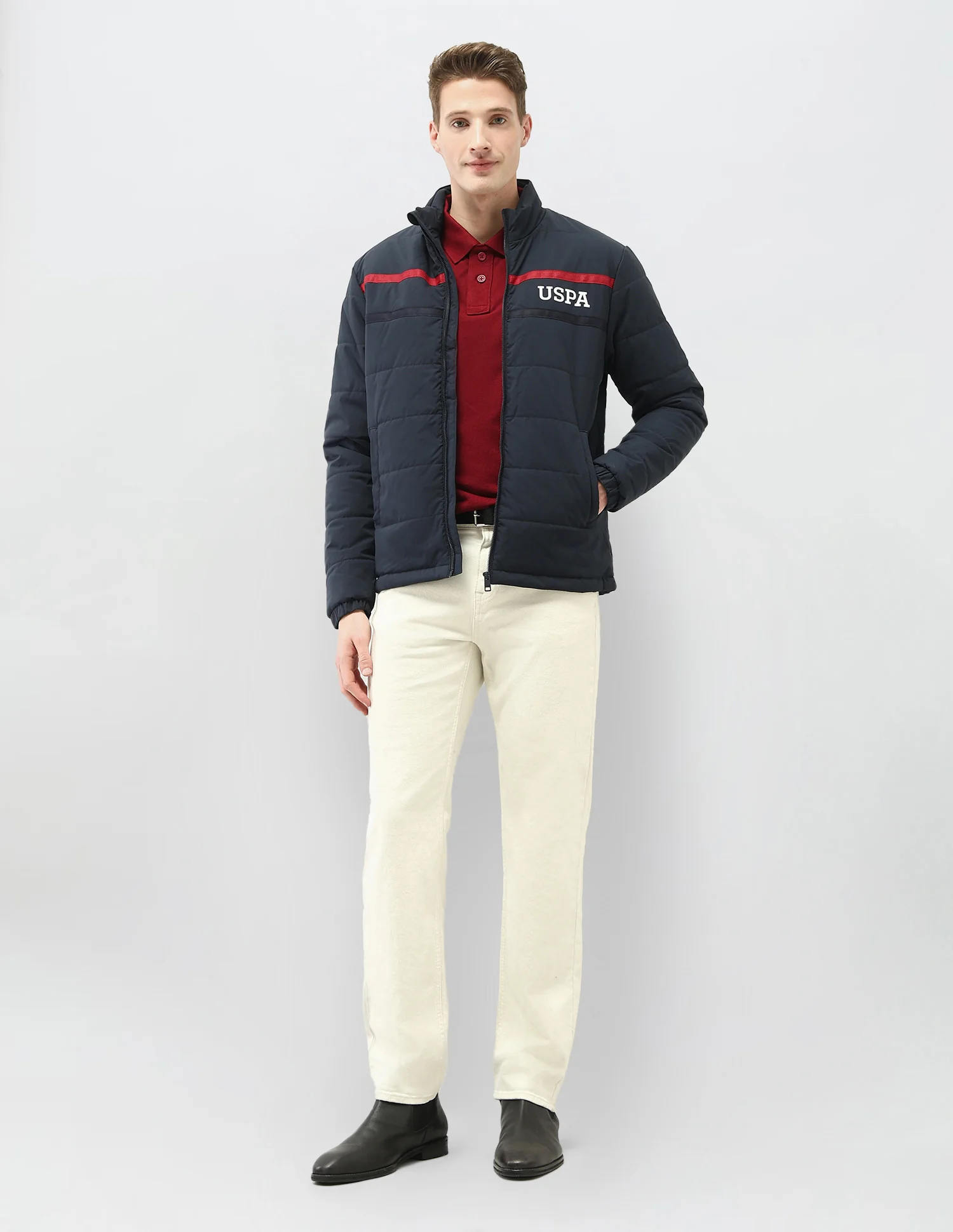 Solid Regular Fit Puffer Jacket - Image 3