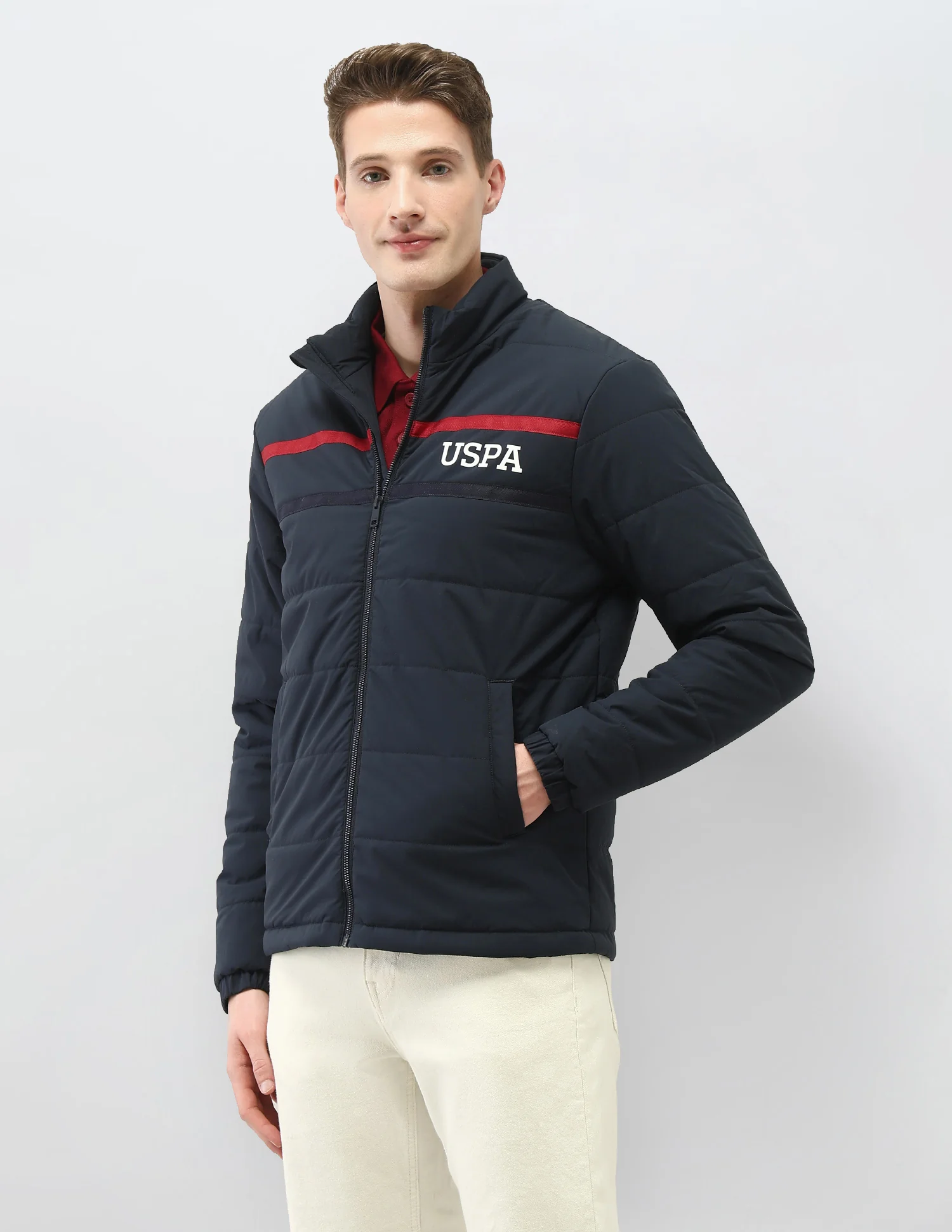 Solid Regular Fit Puffer Jacket - Image 4