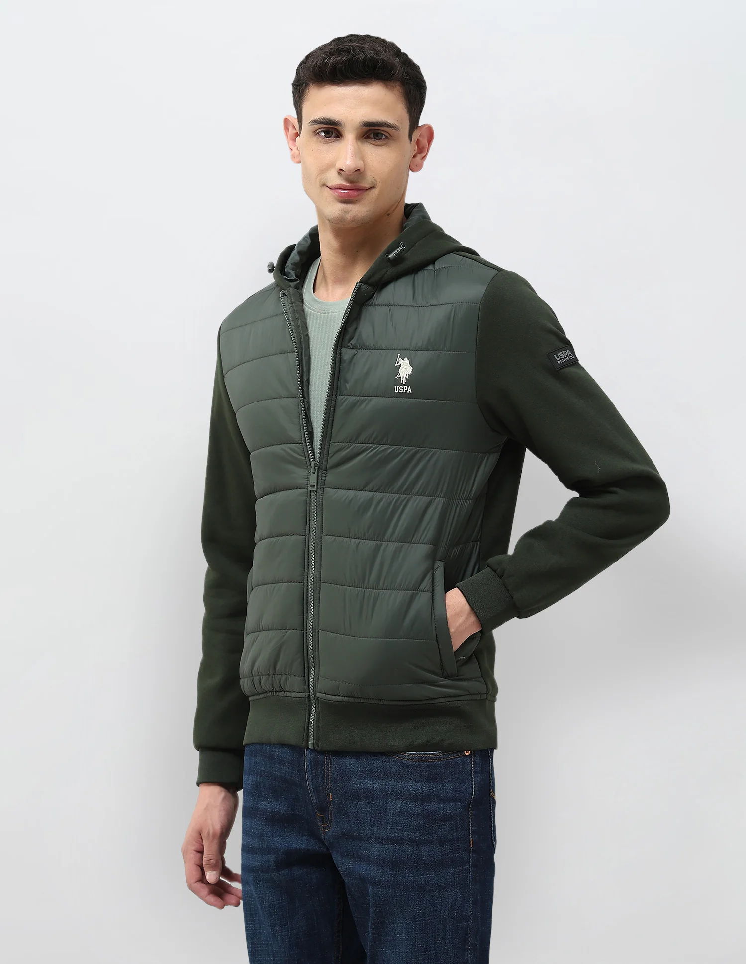 Solid Regular Fit Puffer Jacket - Image 10