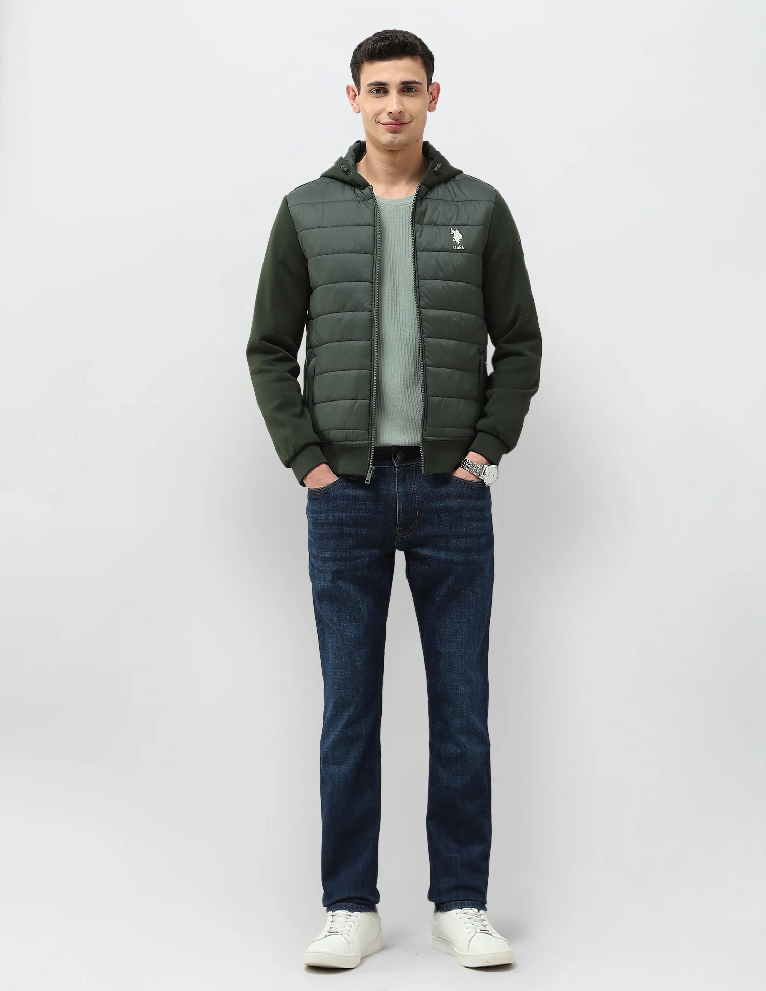 Solid Regular Fit Puffer Jacket - Image 3