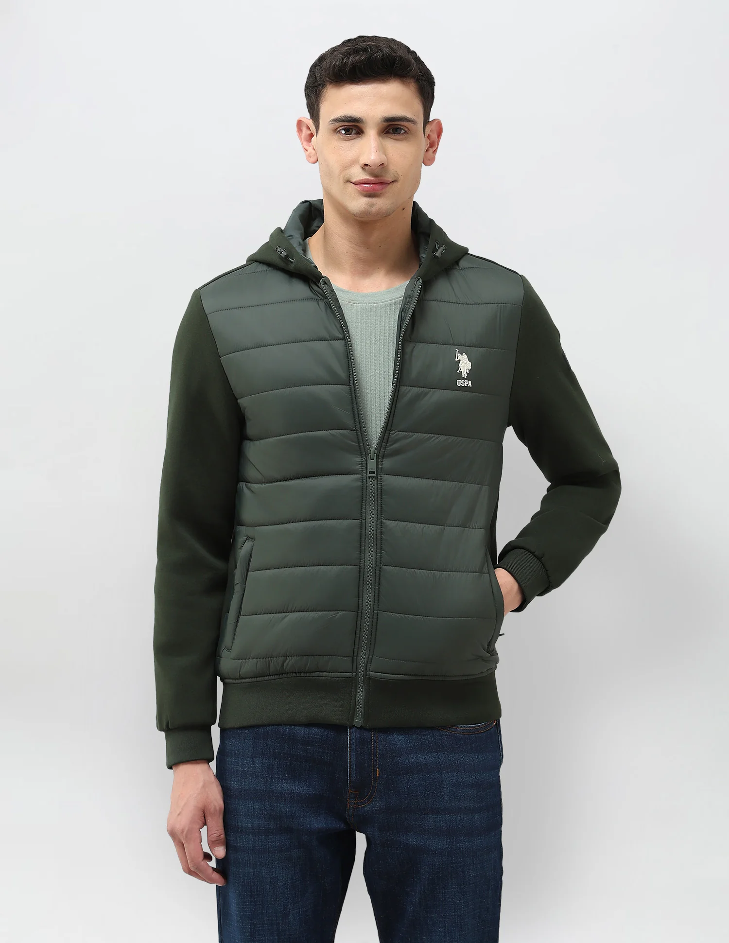 Solid Regular Fit Puffer Jacket - Image 6