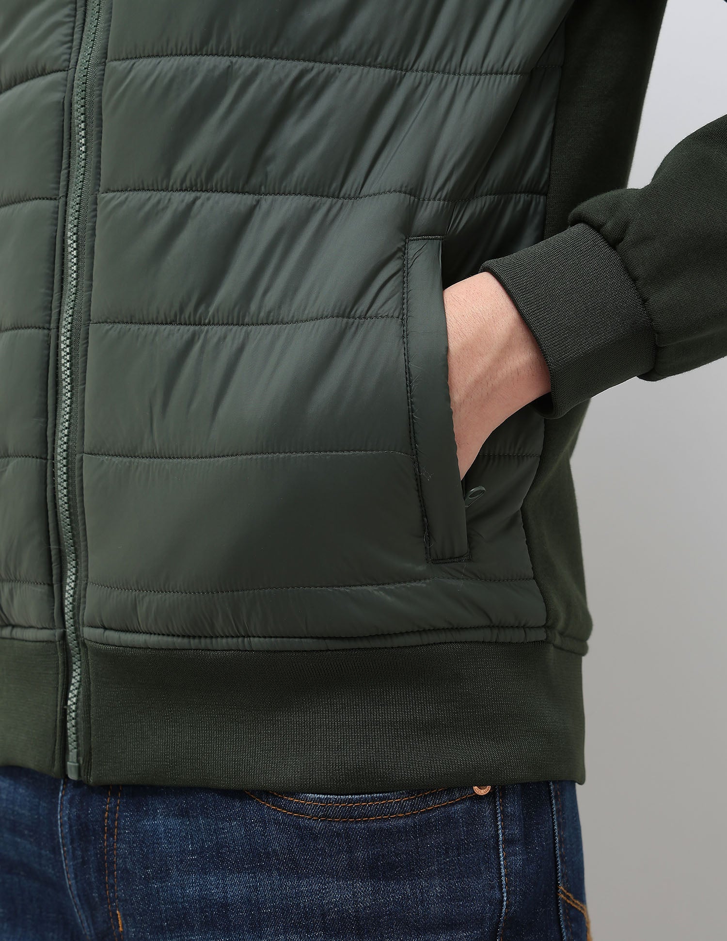 Solid Regular Fit Puffer Jacket - Image 8