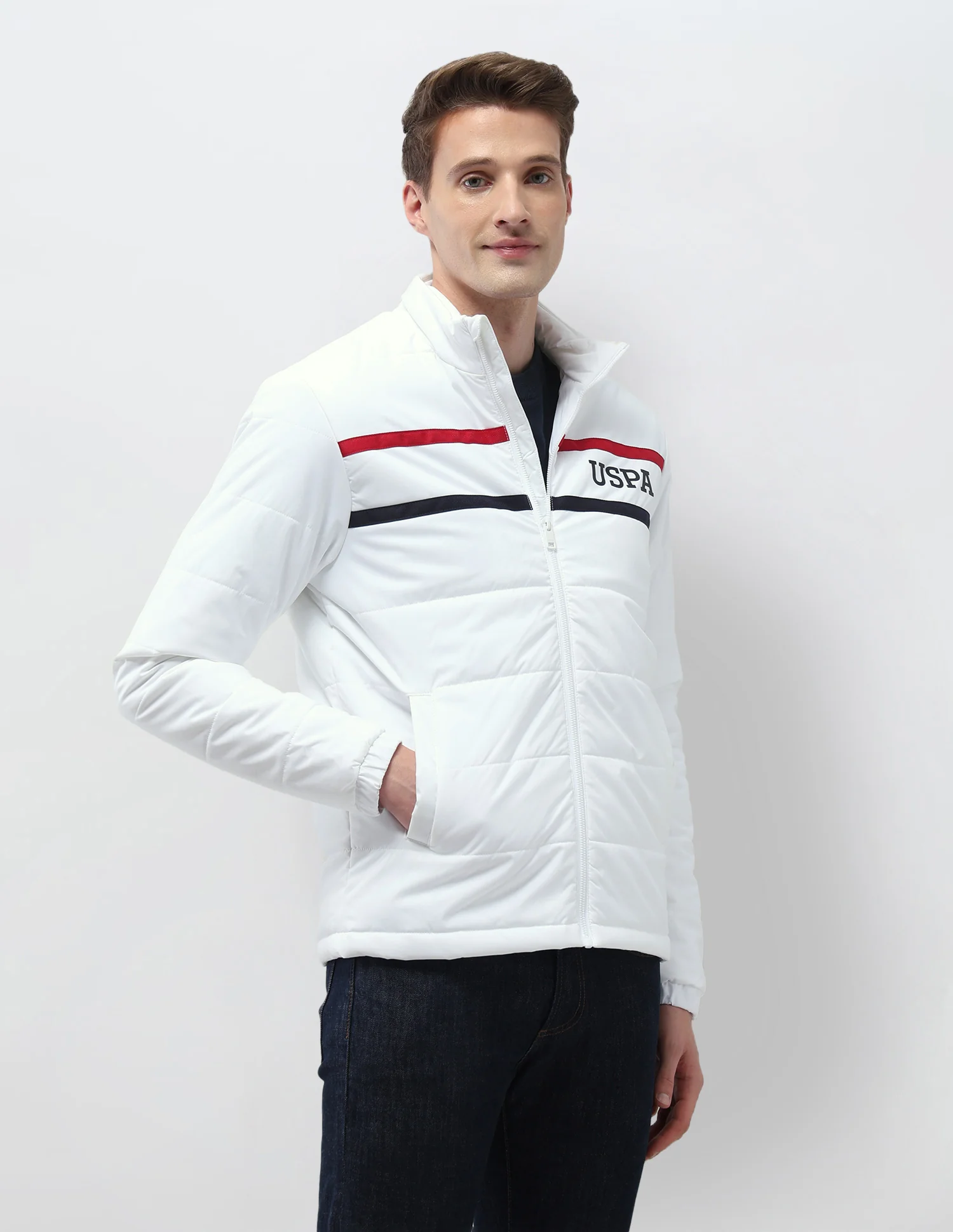 Solid Regular Fit Puffer Jacket - Image 4