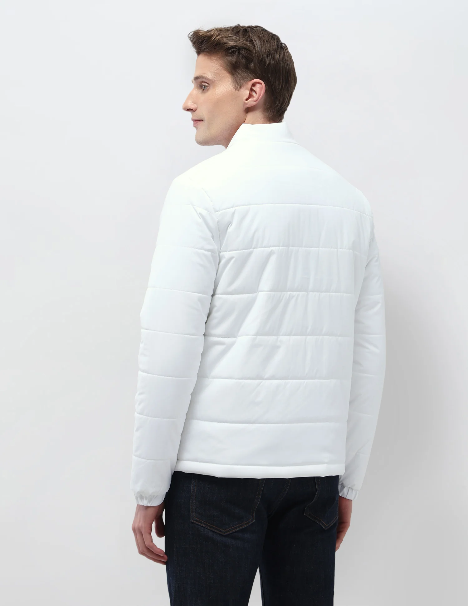 Solid Regular Fit Puffer Jacket - Image 5