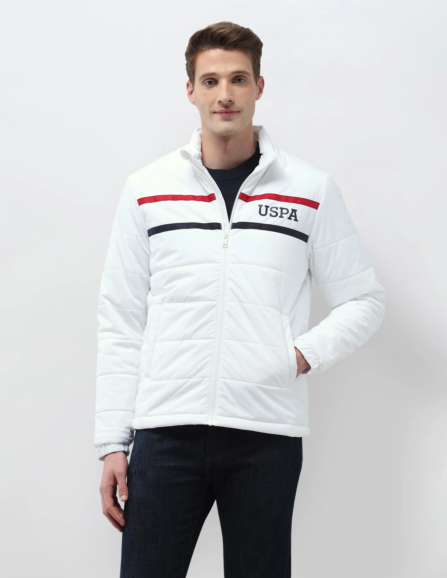 Solid Regular Fit Puffer Jacket - Image 6