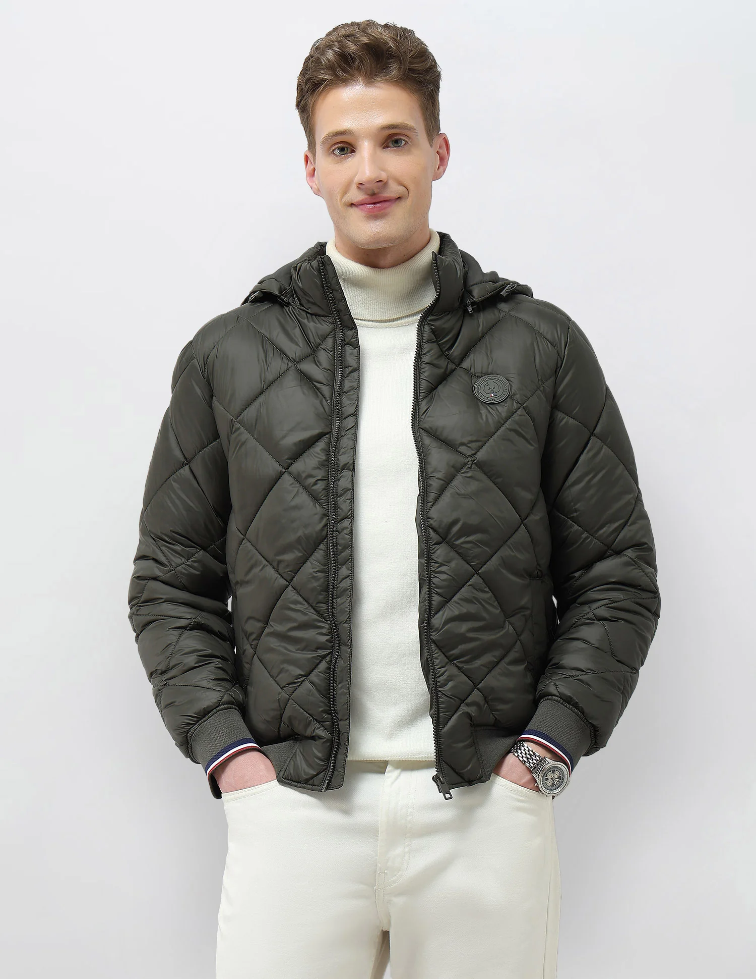 Solid Regular Fit Puffer Jacket