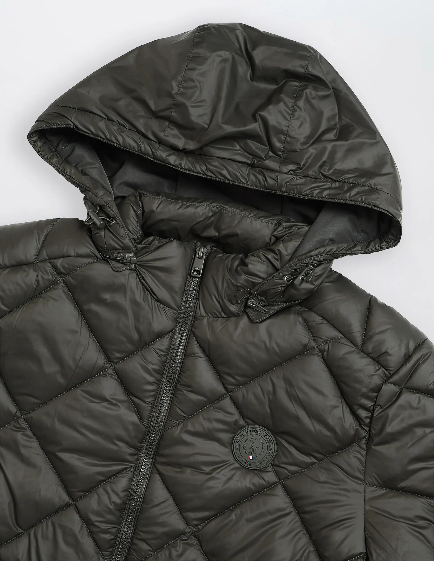 Solid Regular Fit Puffer Jacket - Image 2