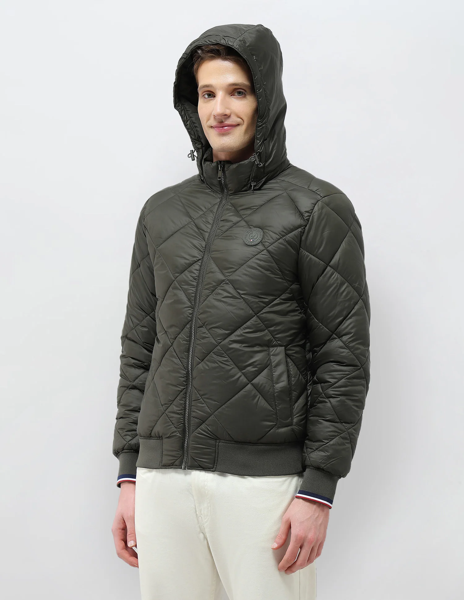 Solid Regular Fit Puffer Jacket - Image 4