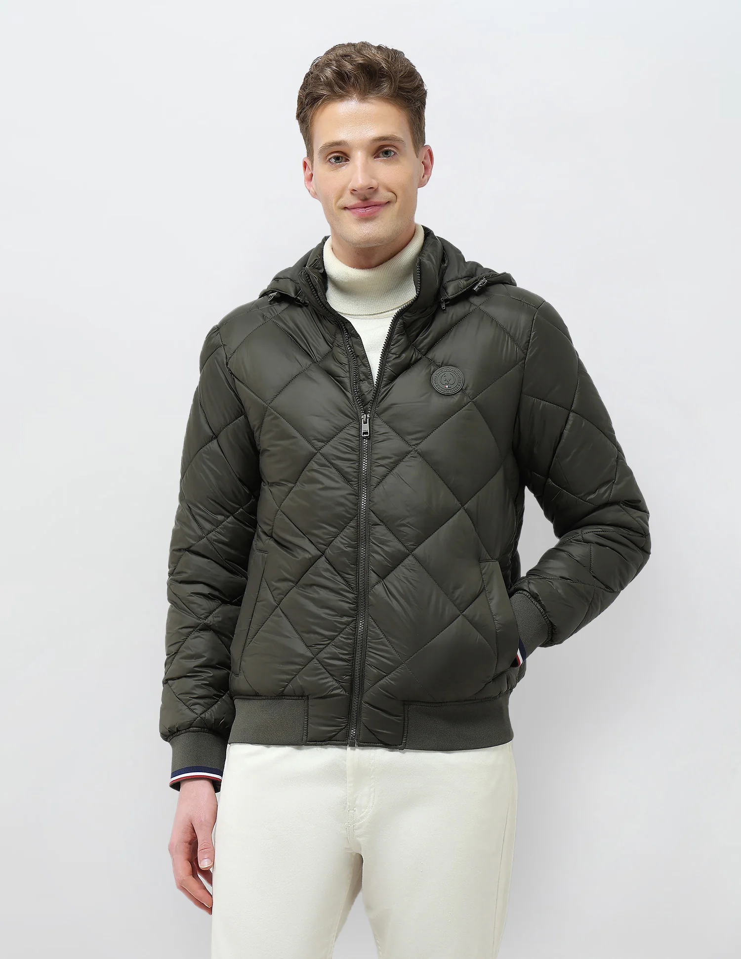 Solid Regular Fit Puffer Jacket - Image 6