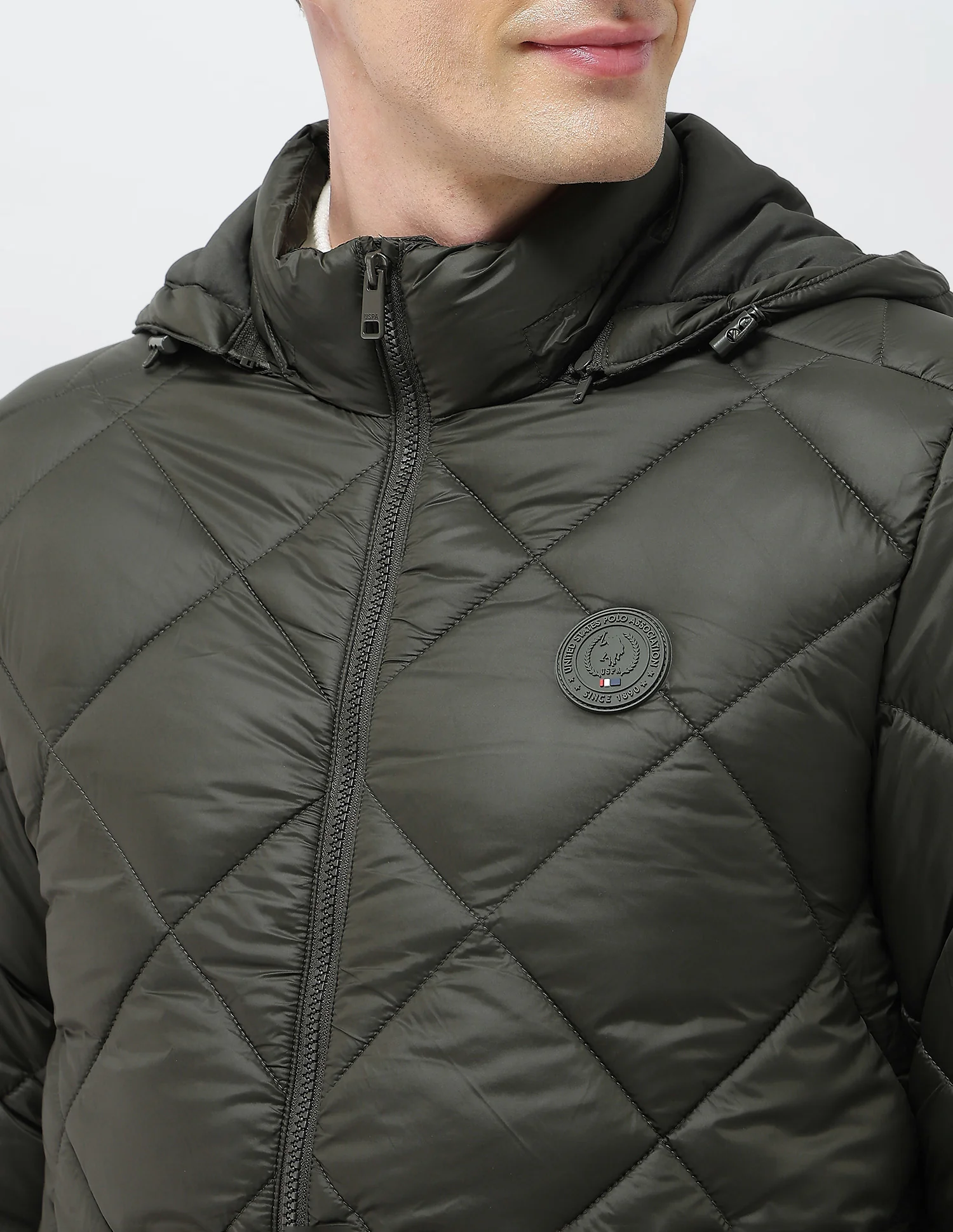 Solid Regular Fit Puffer Jacket - Image 7