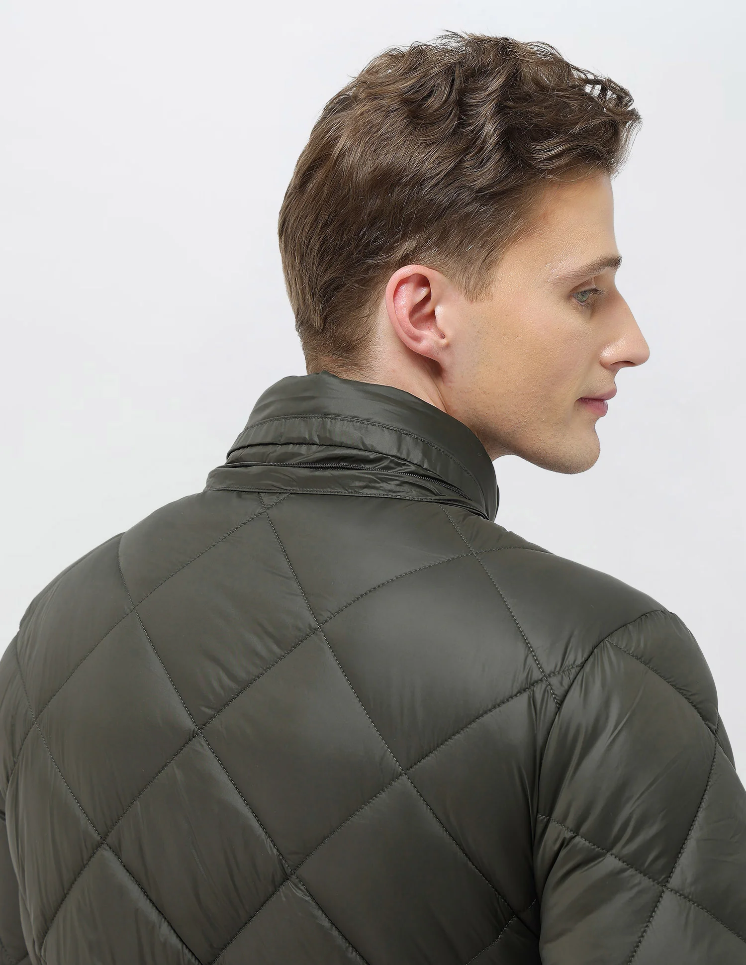 Solid Regular Fit Puffer Jacket - Image 8