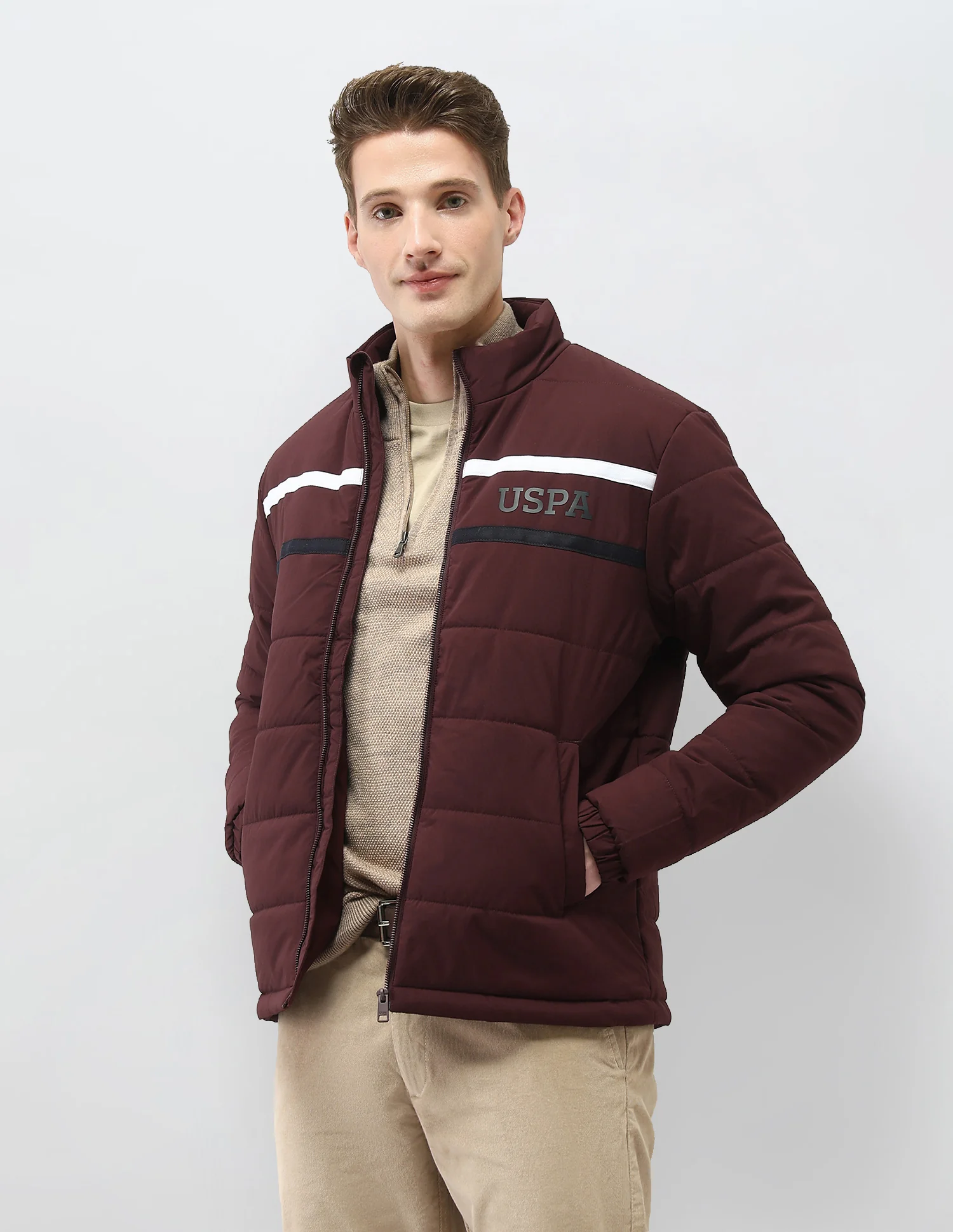 Solid Regular Fit Puffer Jacket