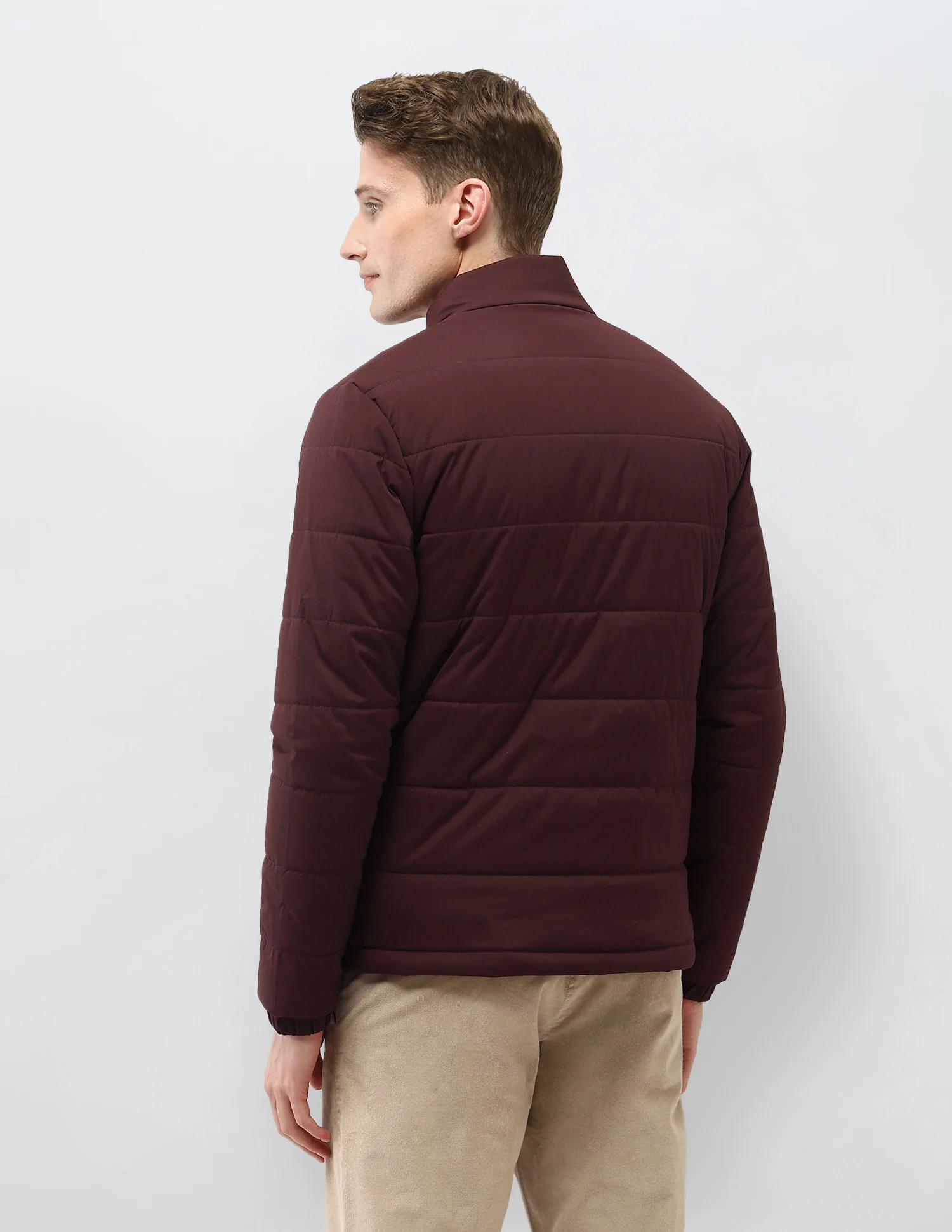 Solid Regular Fit Puffer Jacket - Image 5