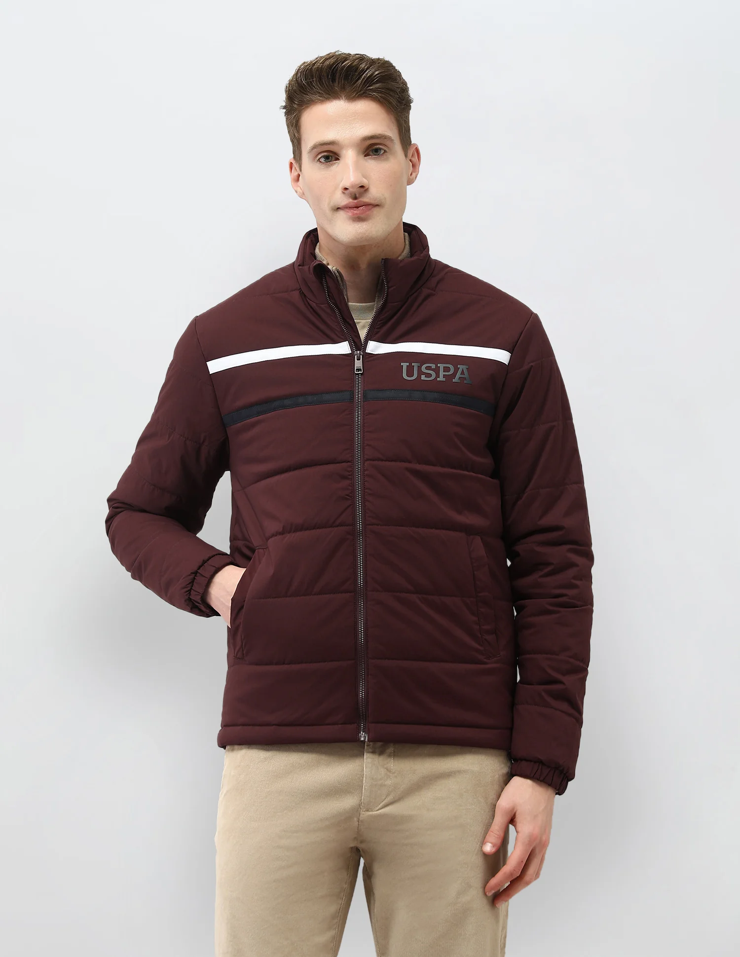 Solid Regular Fit Puffer Jacket - Image 6