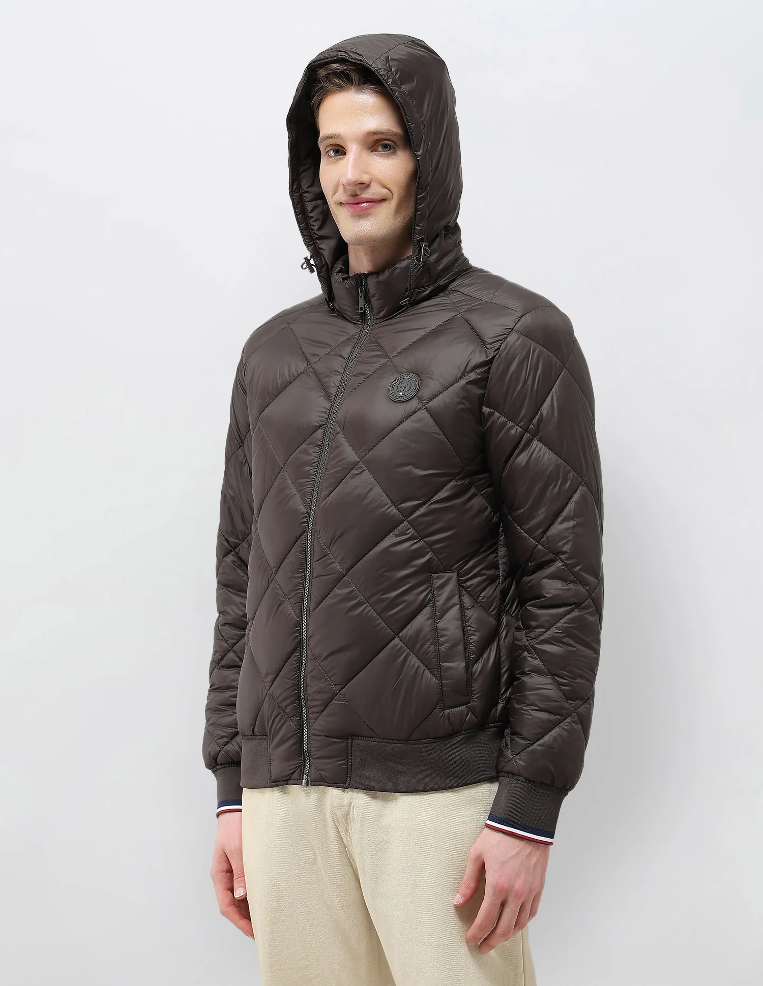 Solid Regular Fit Puffer Jacket - Image 4