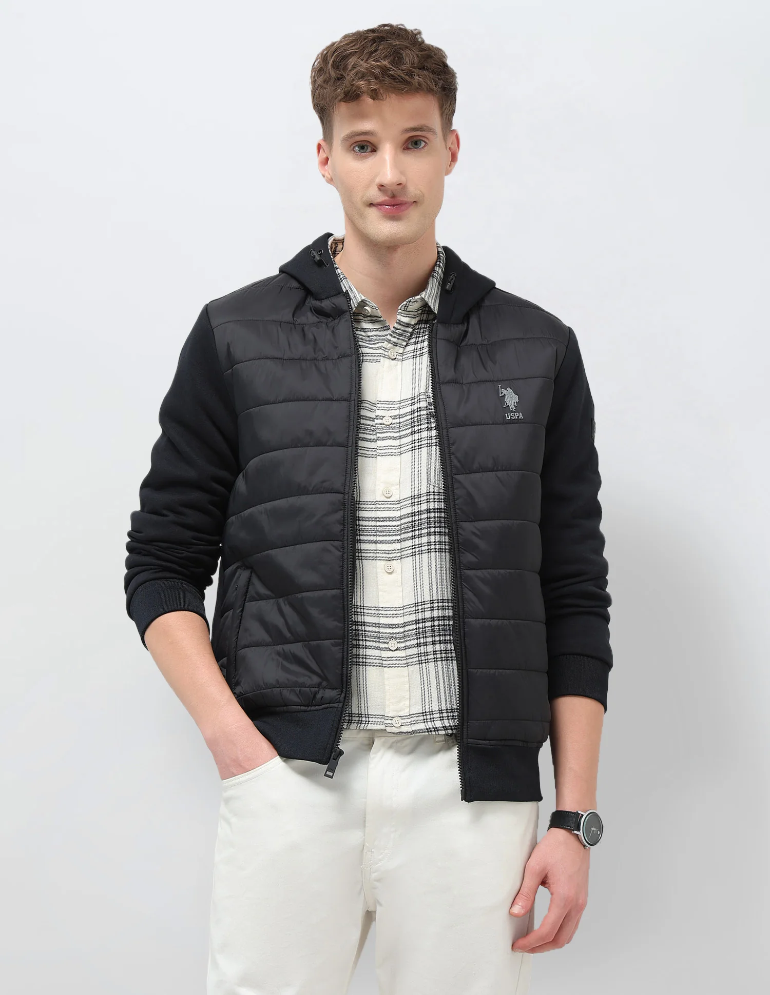 Solid Regular Fit Puffer Jacket